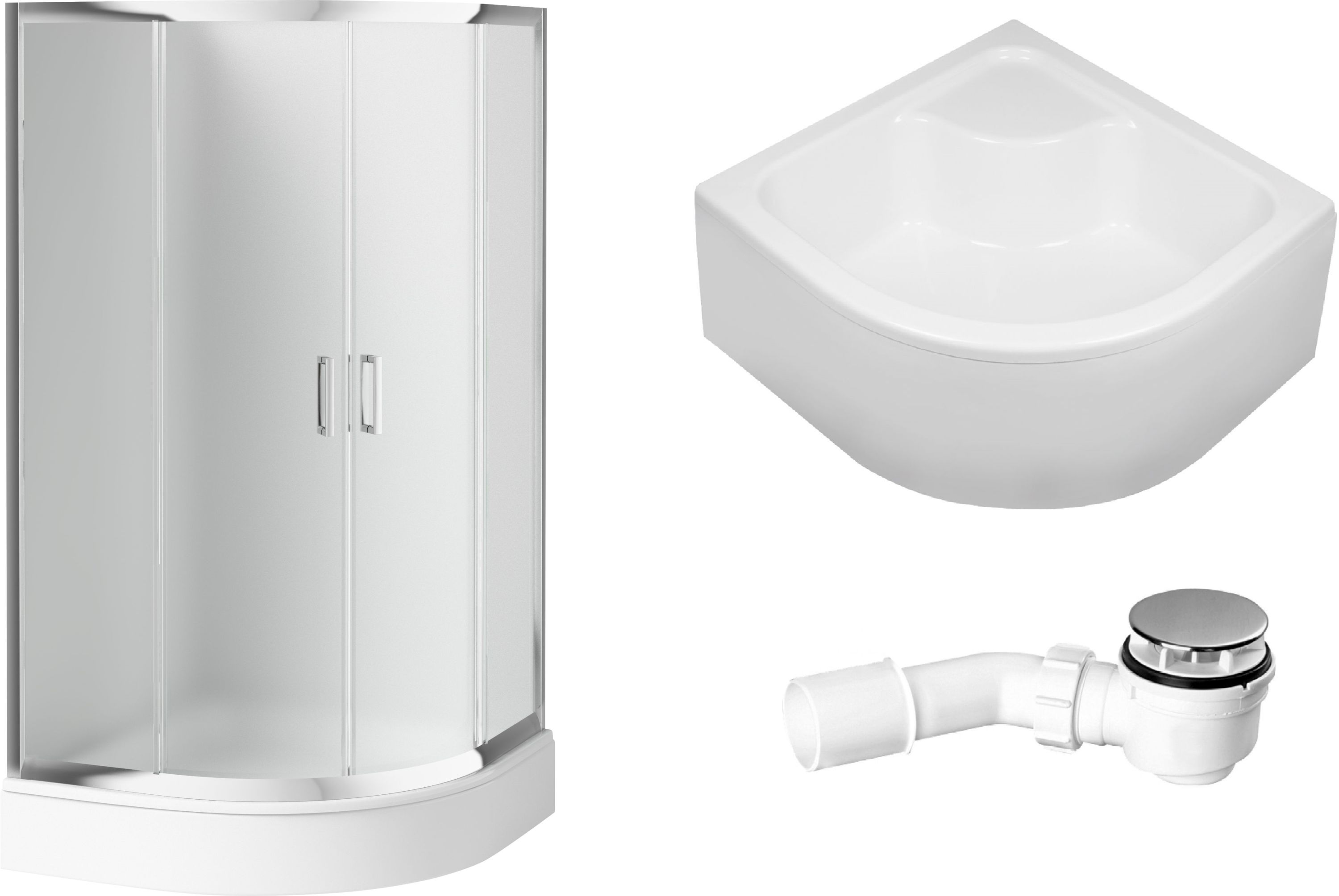 Set box doccia Deante Funkia KYP_653K, piatto doccia semicircolare Deante Deep KTD_041B, KTD_041O, NHC_025C