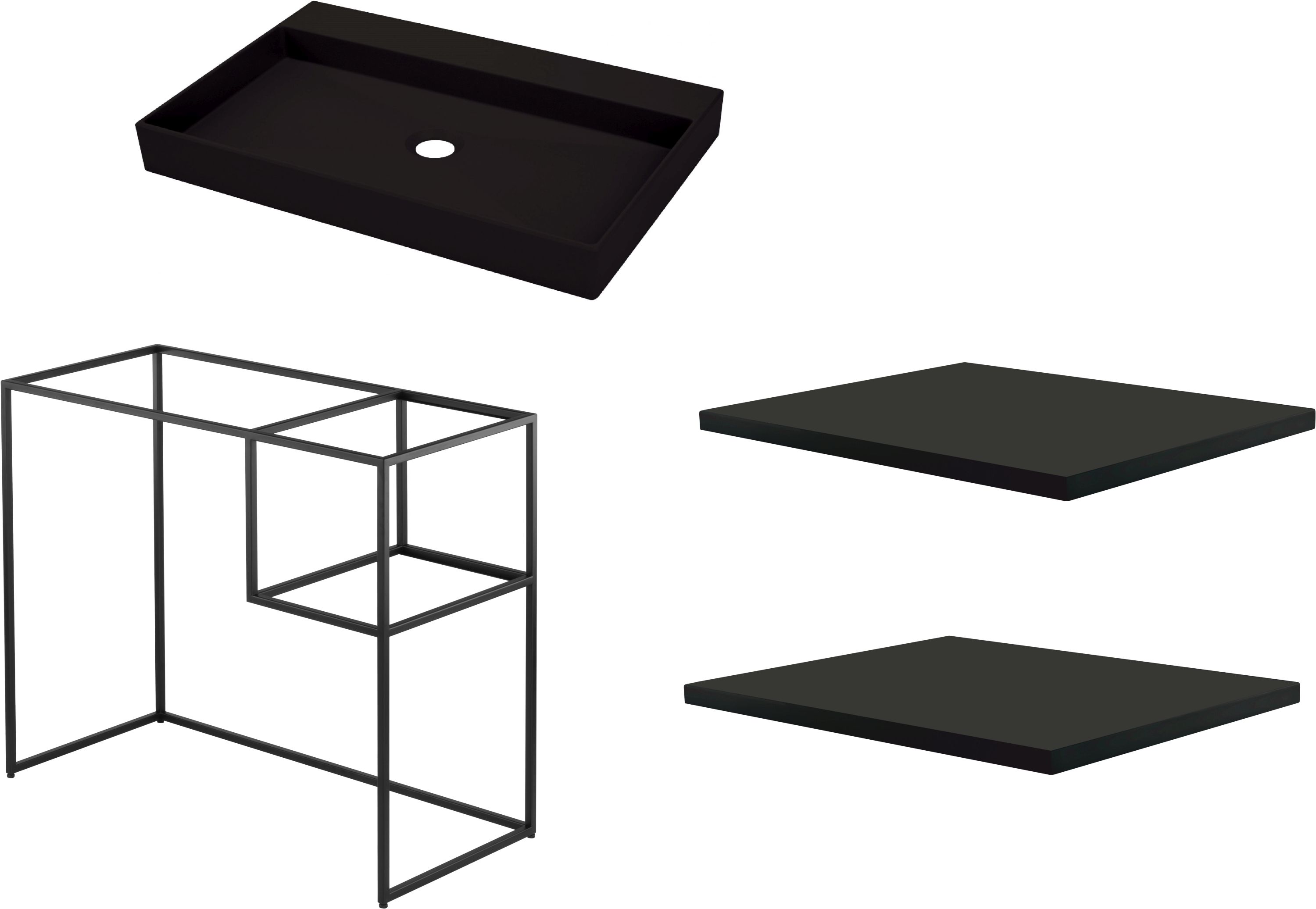 Set consolle Deante Correo CKC_N90A, lavabo Deante Correo CQR_NU6S, CBL_N30B