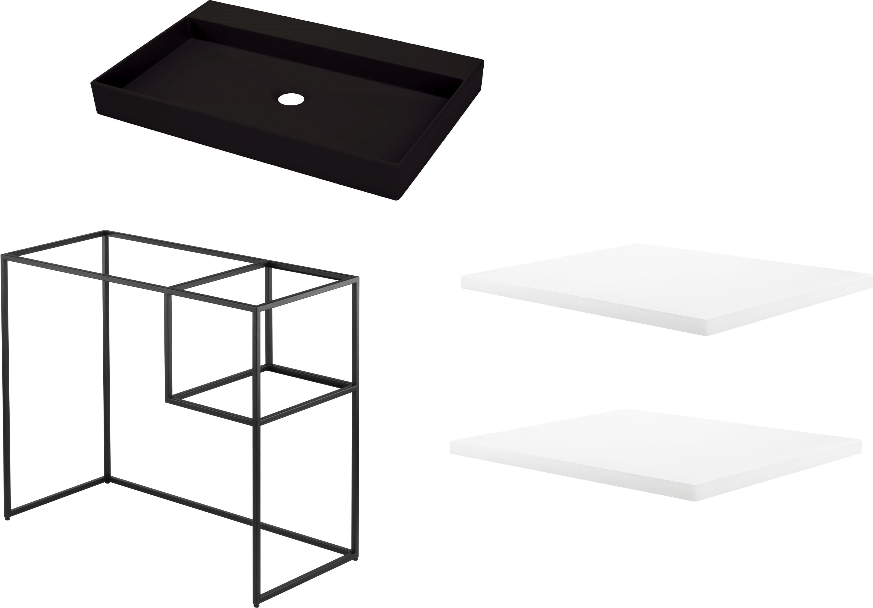 Set consolle Deante Correo CKC_N90A, lavabo Deante Correo CQR_NU6S, CBL_A30B