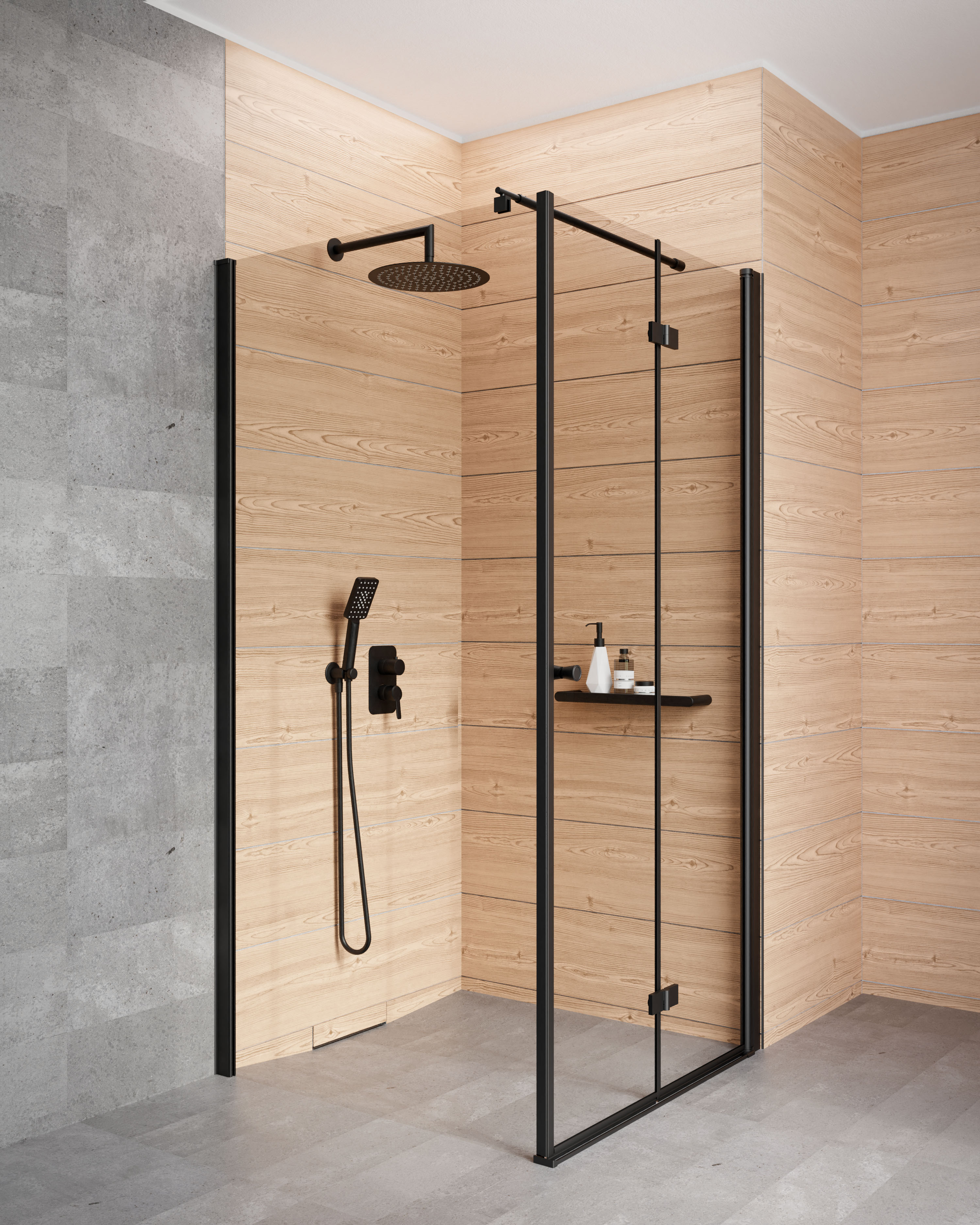 Set porta doccia Deante Kerria Plus KTSXN43P, parete doccia walk-in Deante Kerria Plus KTS_N39P