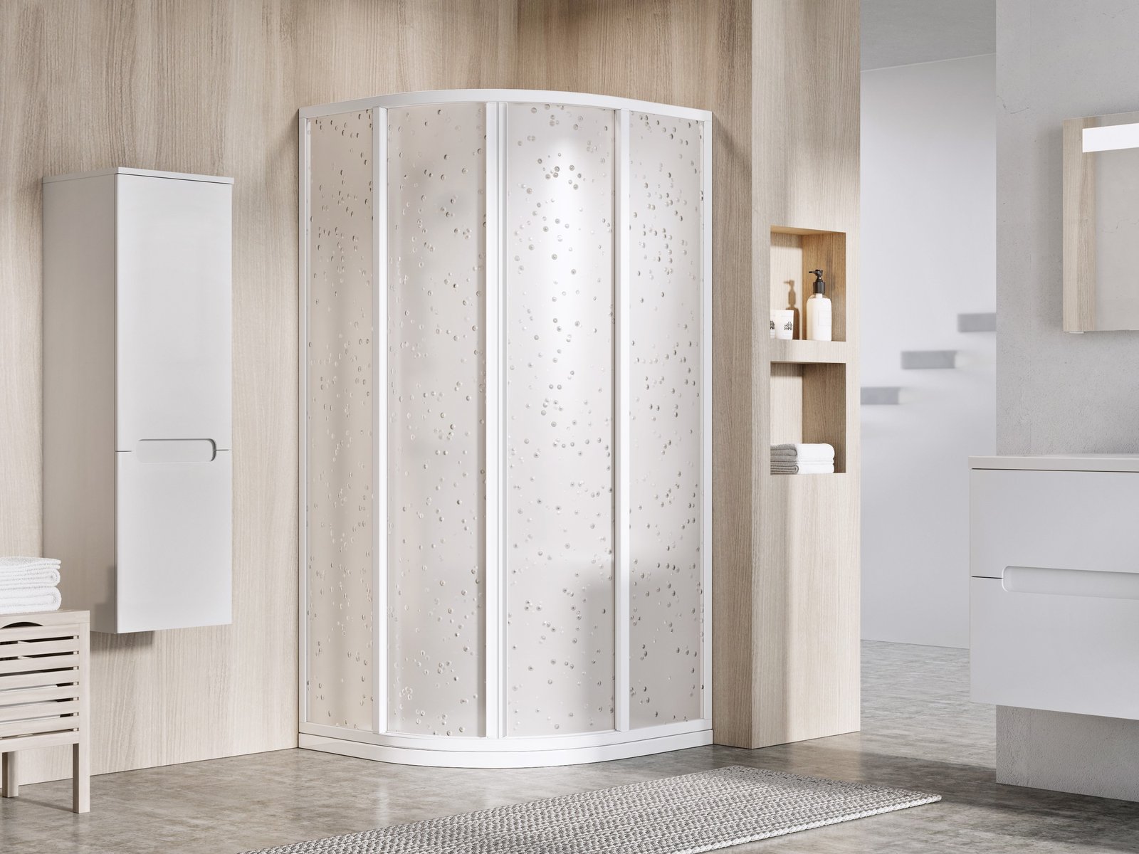 Ravak Supernova box doccia 90x90 cm semicircolare satinato opaca/polistirene 3117OU0211