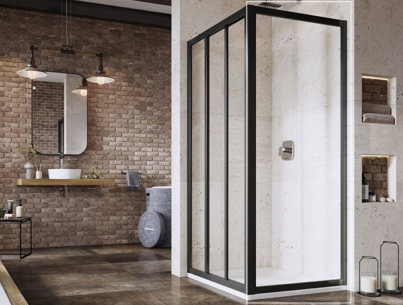 Ravak Supernova parete doccia 75 cm nero opaca/vetro trasparente 940303R2Z1