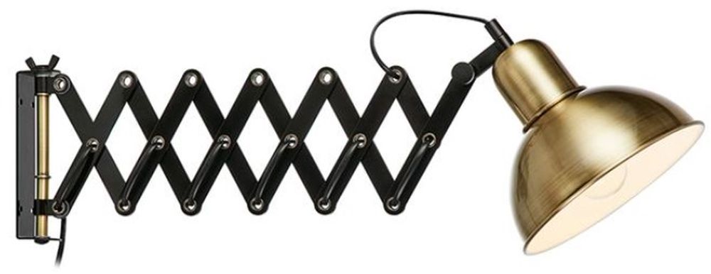 Markslöjd Riggs lampada da parete 1x60 W nero-ottone 108104