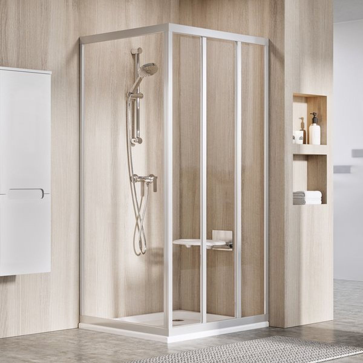 Ravak Supernova parete doccia 75 cm satinato opaca/vetro con motivo 94030UR2ZG