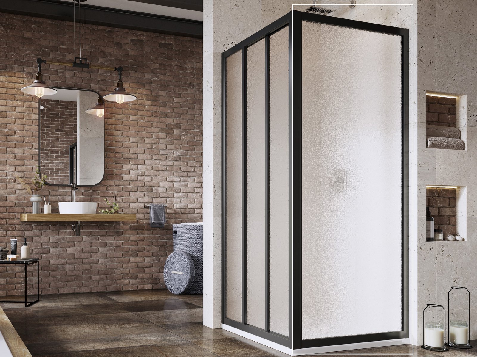 Ravak Supernova parete doccia 80 cm nero opaca/ 940403R2ZG