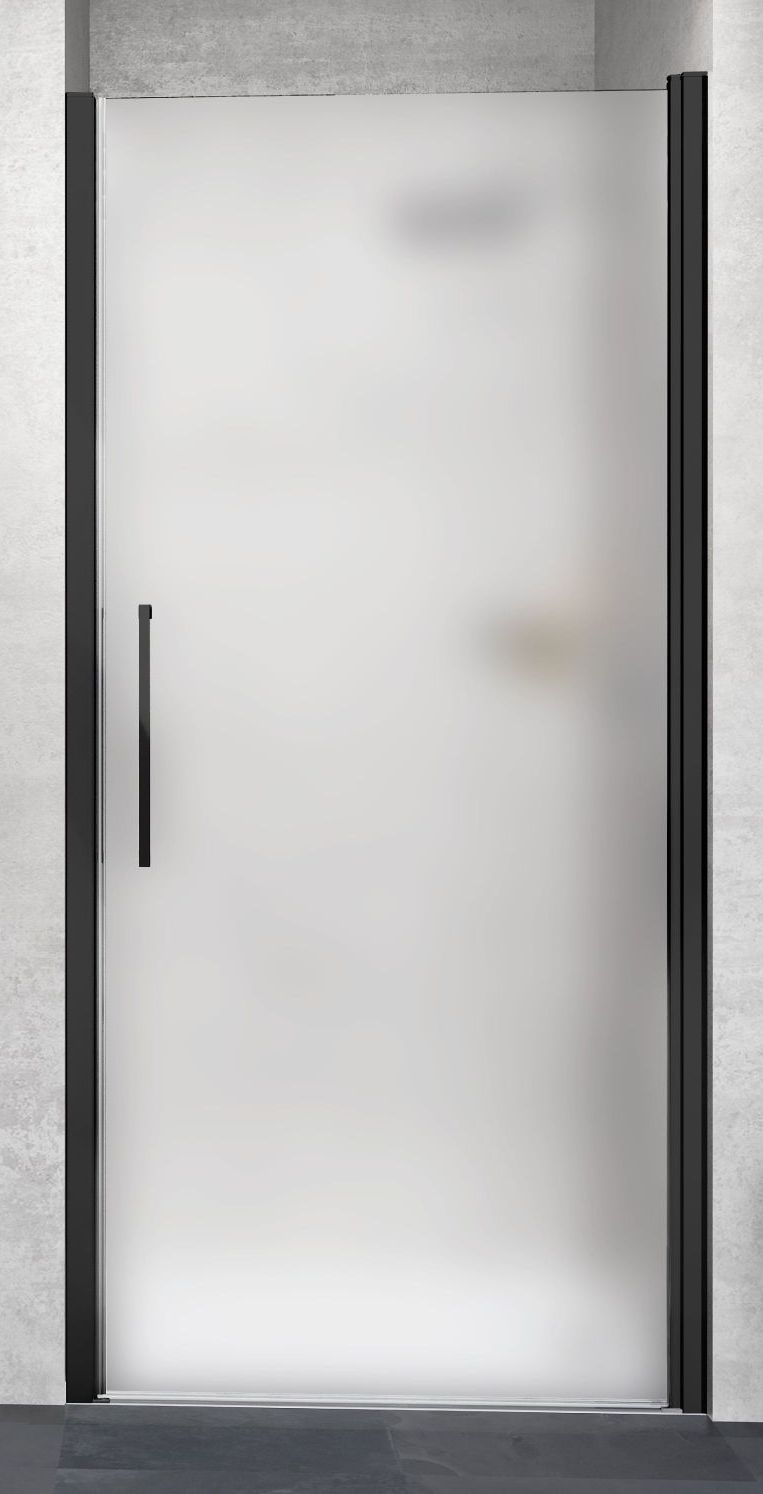 Novellini Young porta doccia 79 cm a battente nero opaca/vetro opaco Y21B79-4H