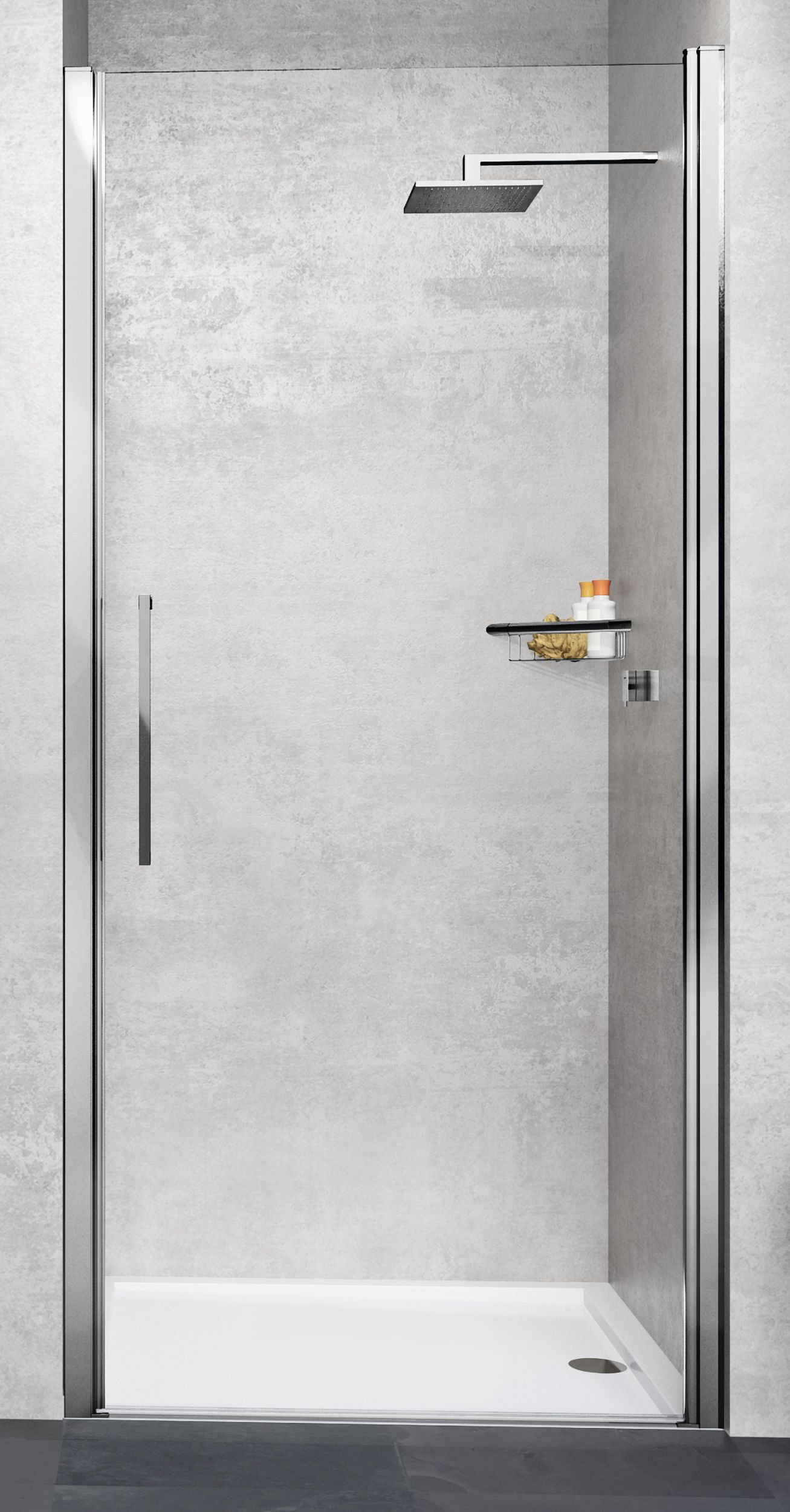 Novellini Young porta doccia 87 cm a battente cromo lucida/vetro trasparente Y21B87-1K