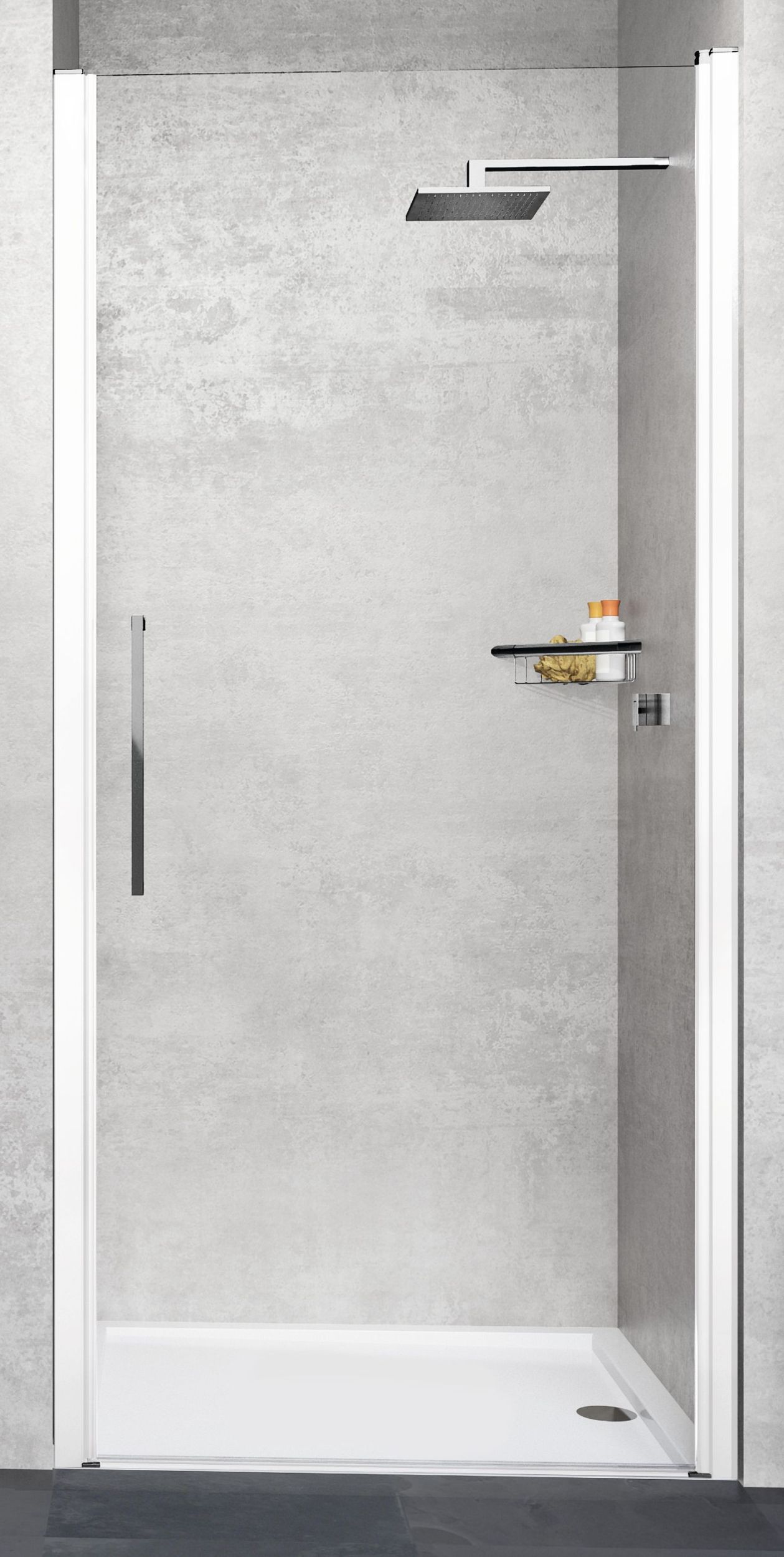 Novellini Young porta doccia 97 cm a battente bianco opaca/vetro trasparente Y21B97-1U