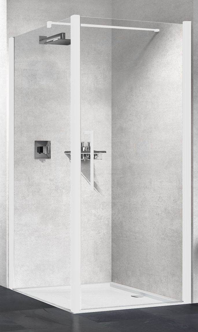 Novellini Young parete doccia 79 cm bianco opaca/vetro trasparente Y2F1B79-1U