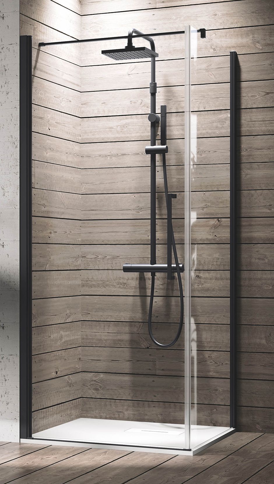 Novellini Young porta doccia 72 cm a battente nero opaca/vetro trasparente Y2G72-1H