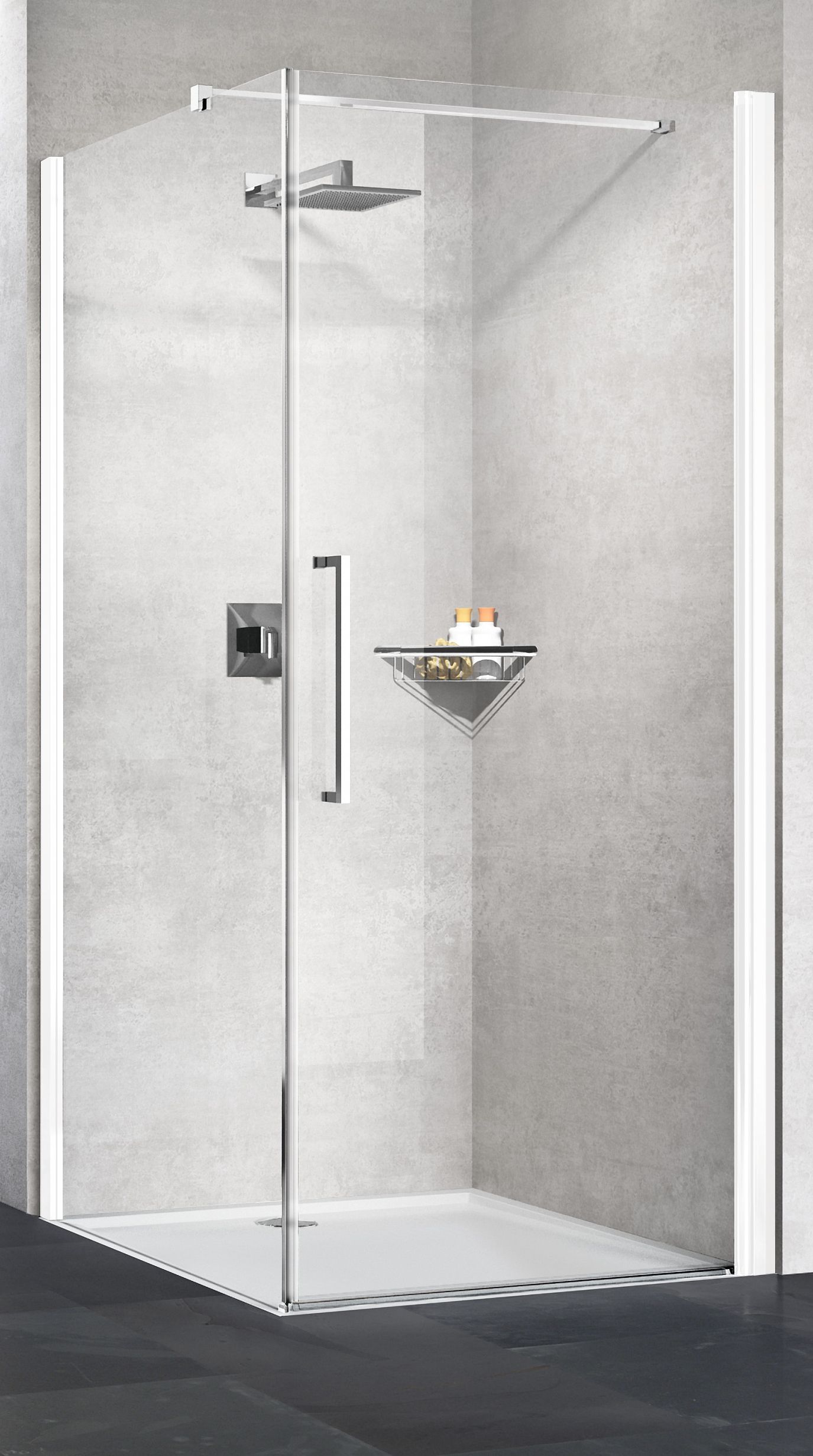 Novellini Young parete doccia 77 cm bianco opaca/vetro trasparente Y2FG77-1U