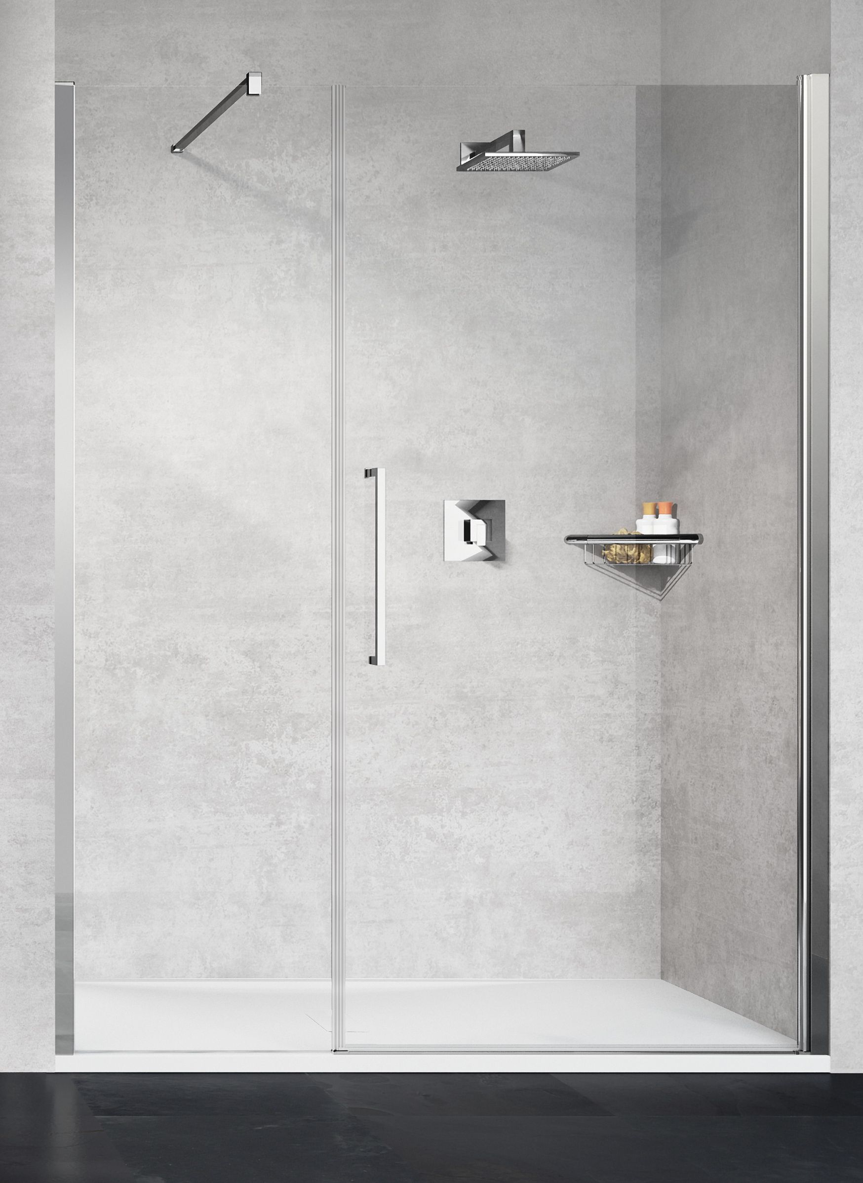 Novellini Young porta doccia 157 cm a battente argento lucida/vetro trasparente Y2GFL157-1B