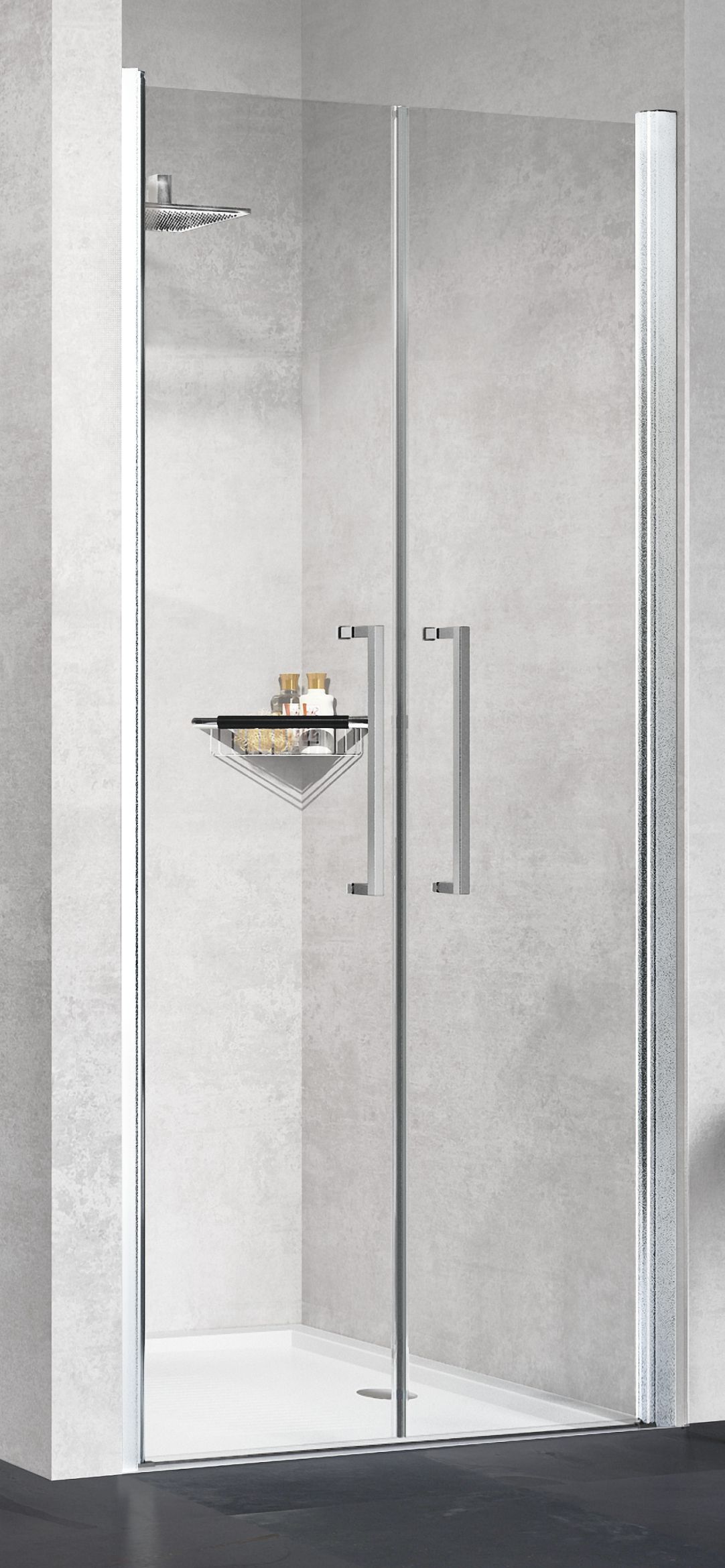 Novellini Young porta doccia 87 cm a battente argento lucida/vetro trasparente Y22B87-1B