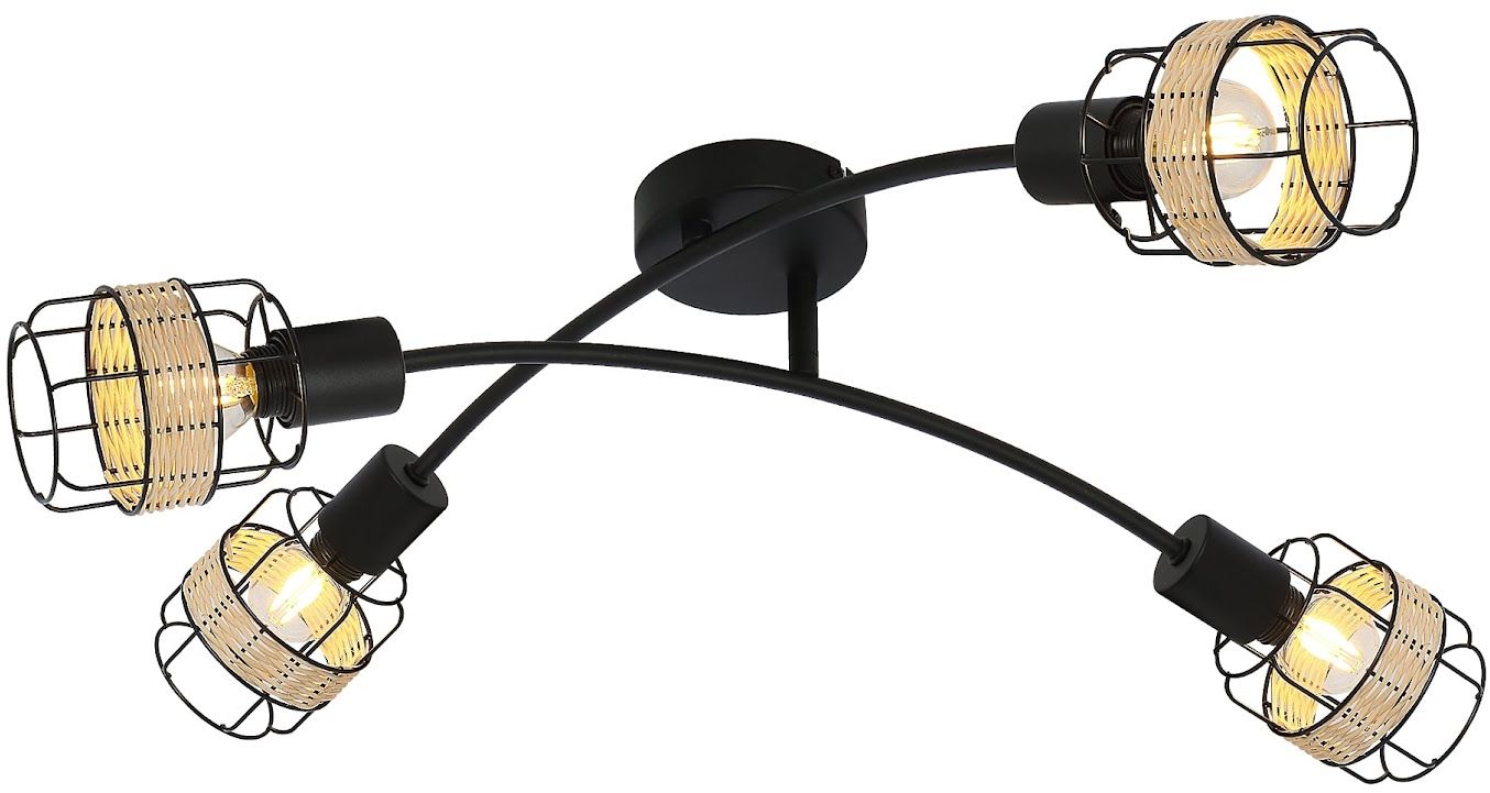 Rabalux Indiana lampada da soffitto 4x25 W nero 5282