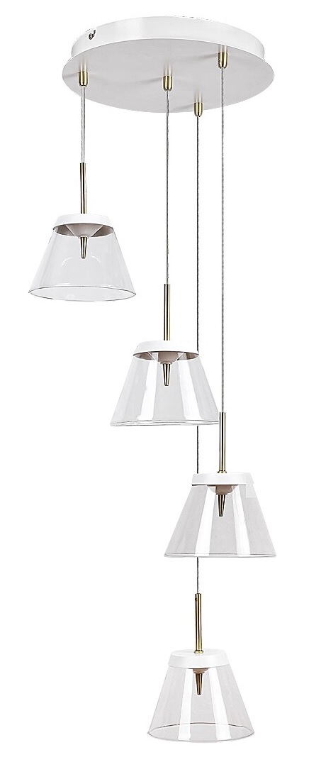 Rabalux Aviana lampada sospesa 4x6 W bianco-ottone-trasparente 5032
