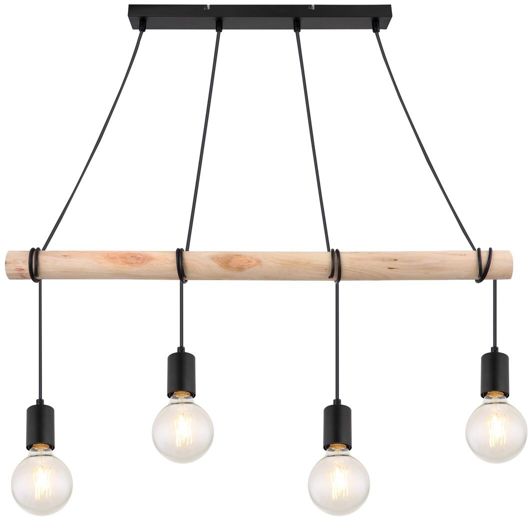 Rabalux Pablo lampada sospesa 4x40 W nero-legno 3980