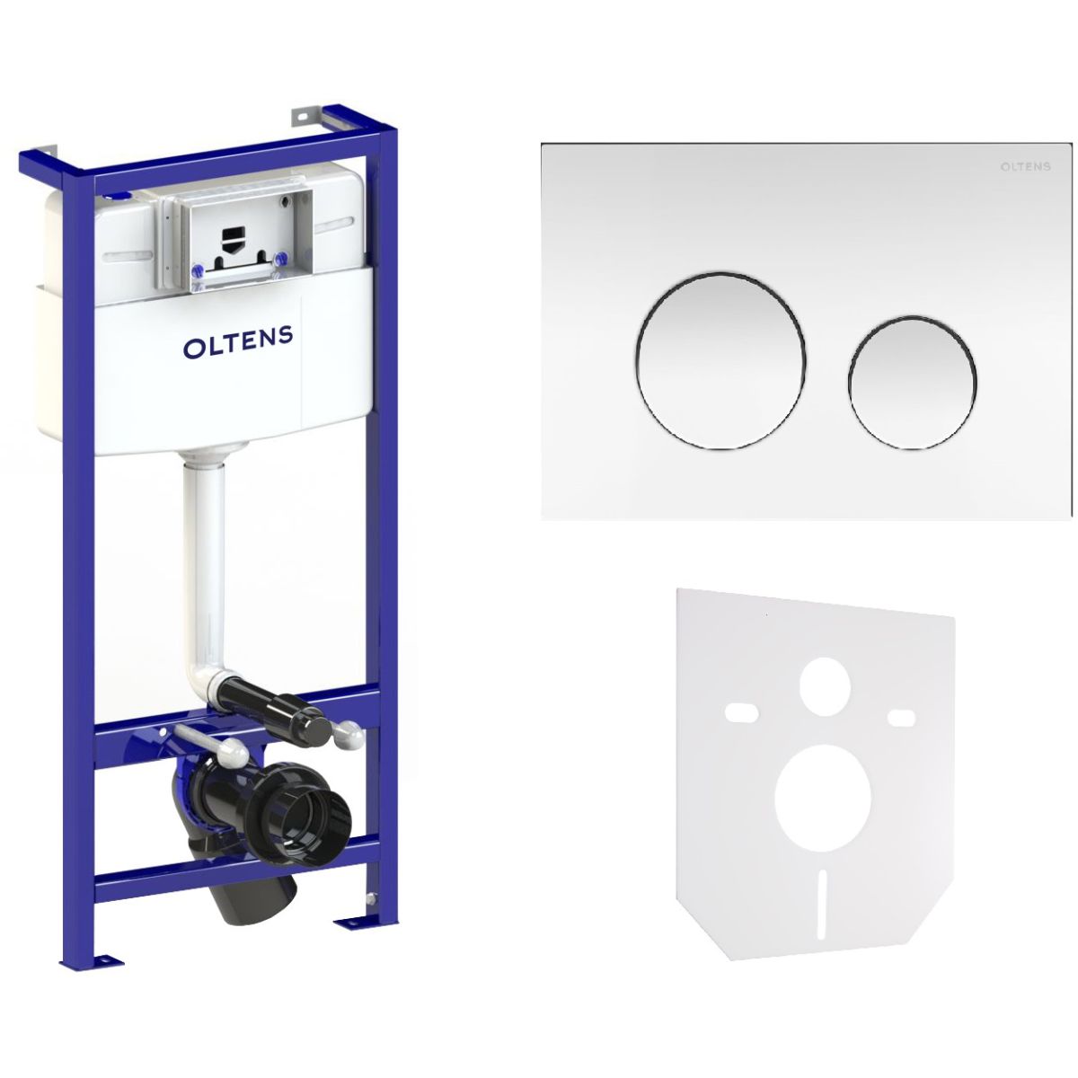 Set modulo di installazione Oltens Triberg 50001000, placca di comando Oltens Lule 57102100, 49301000