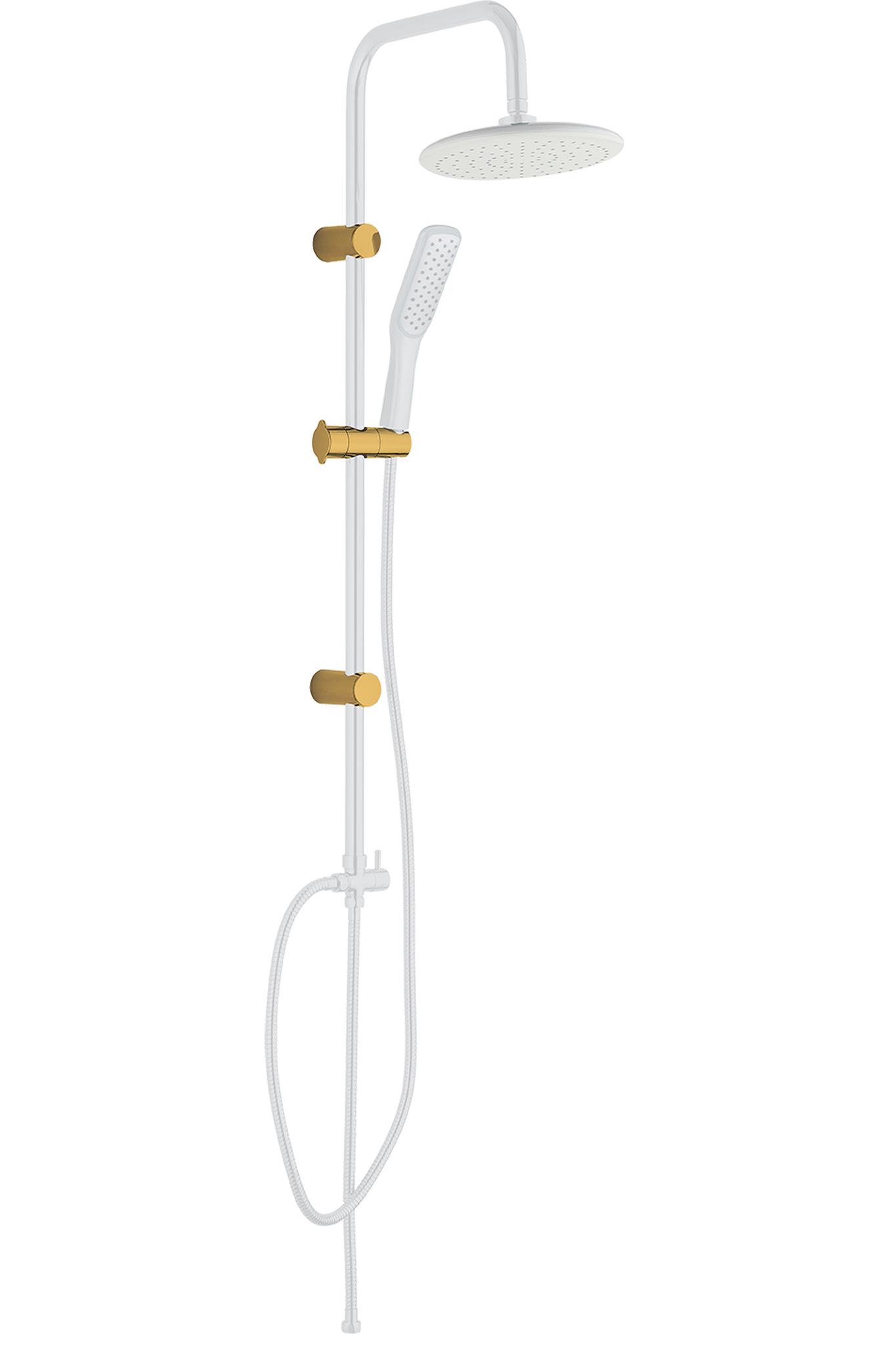 Kuchinox Alanis set doccia a parete con soffione bianco-oro PQIW0OX