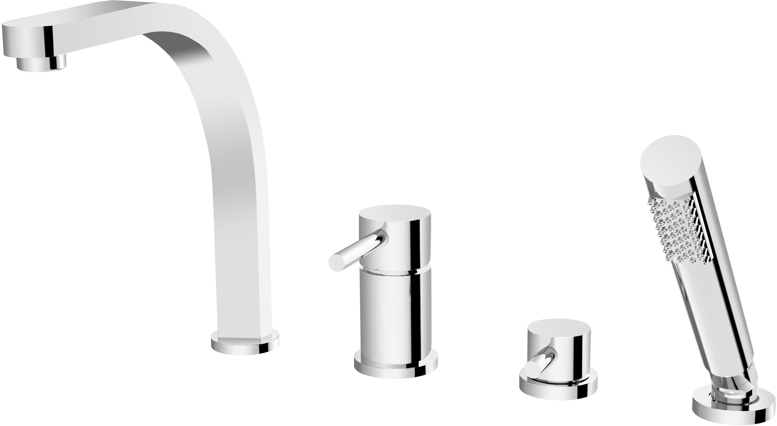 Besco Decco rubinetto per vasca e doccia bordo vasca cromo BW-D4-CH