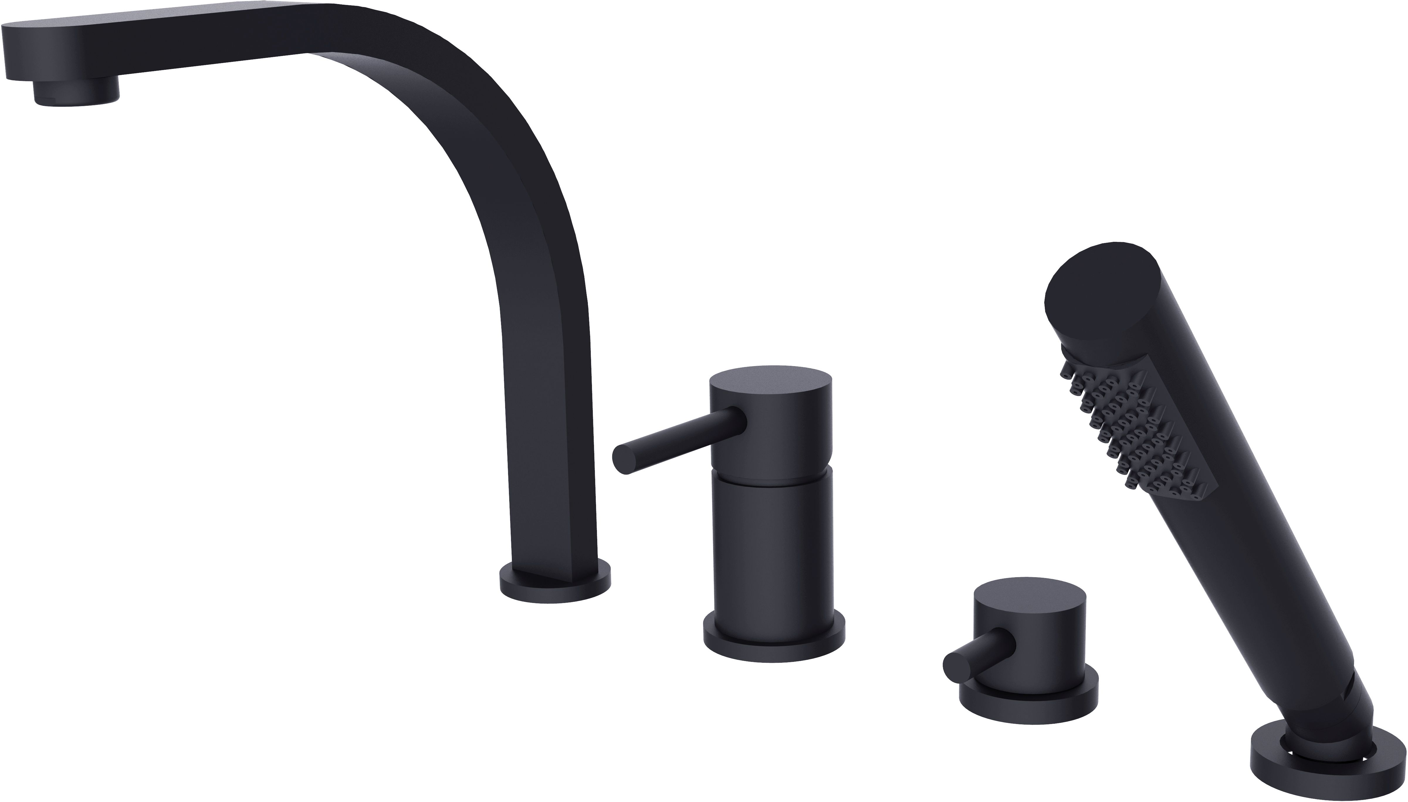 Besco Decco rubinetto per vasca e doccia bordo vasca nero BW-D4-CZ