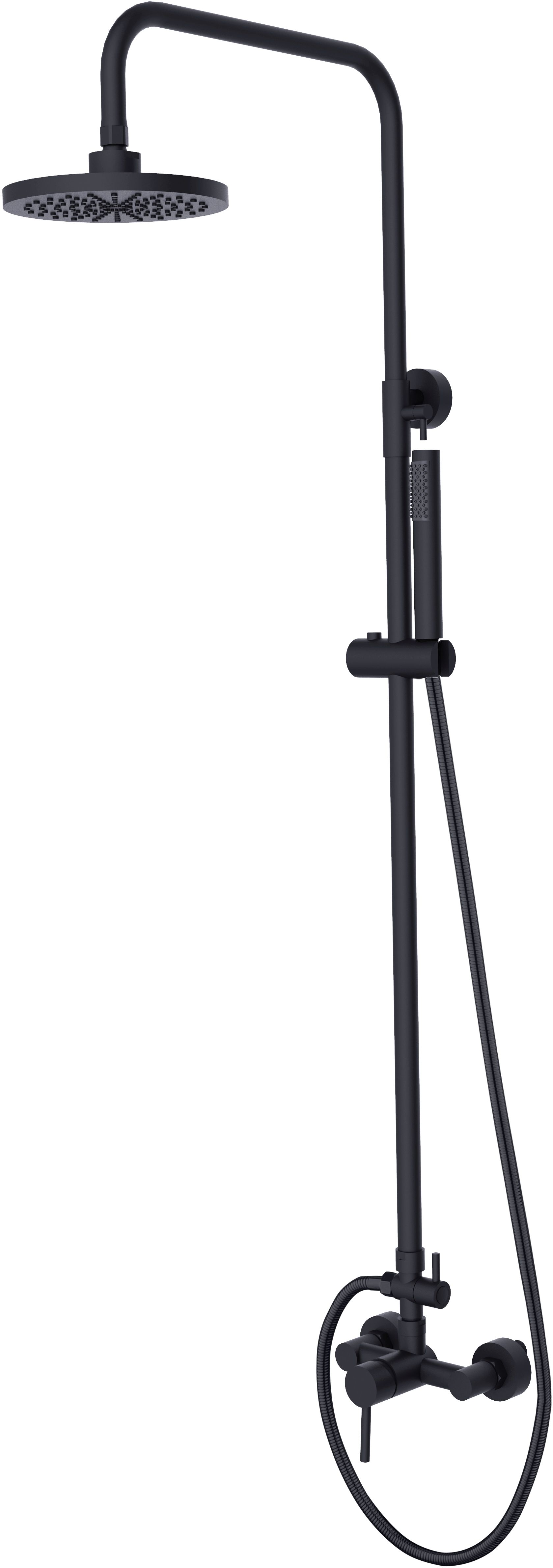 Besco Decco set doccia a parete con soffione nero BP-DIN-CZ
