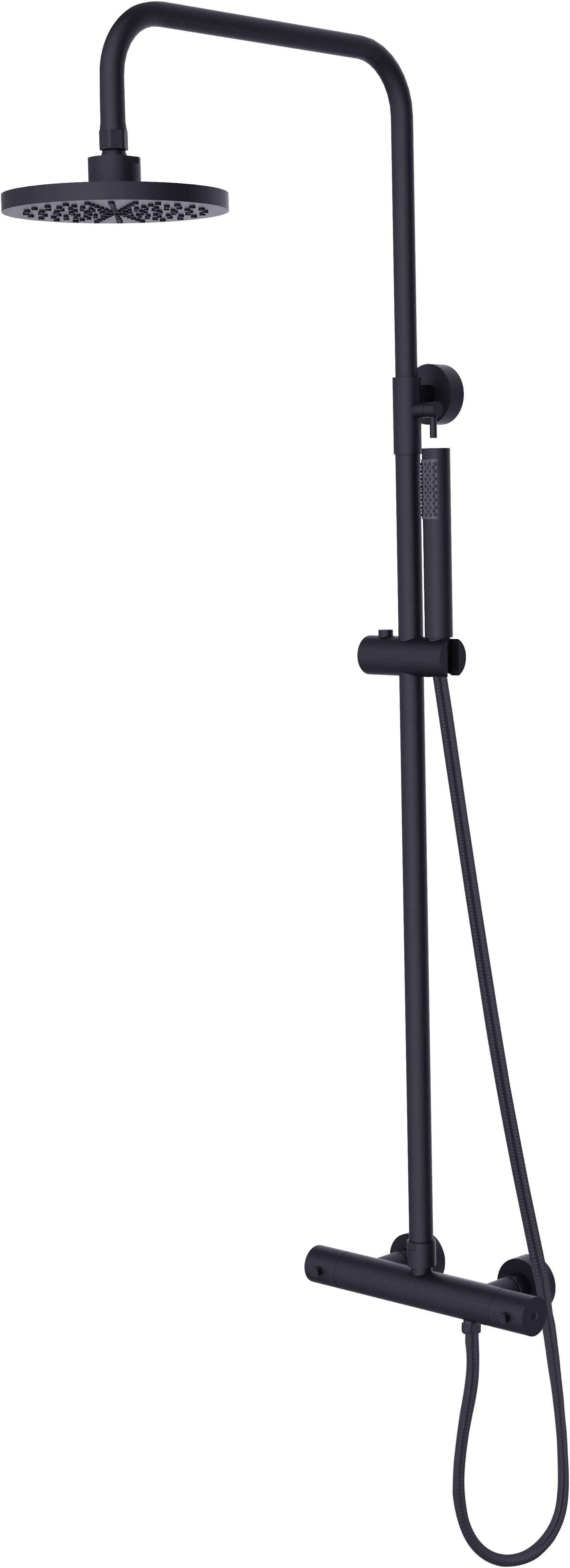 Besco Decco set doccia a parete con termostato con soffione nero BP-DIT-CZ