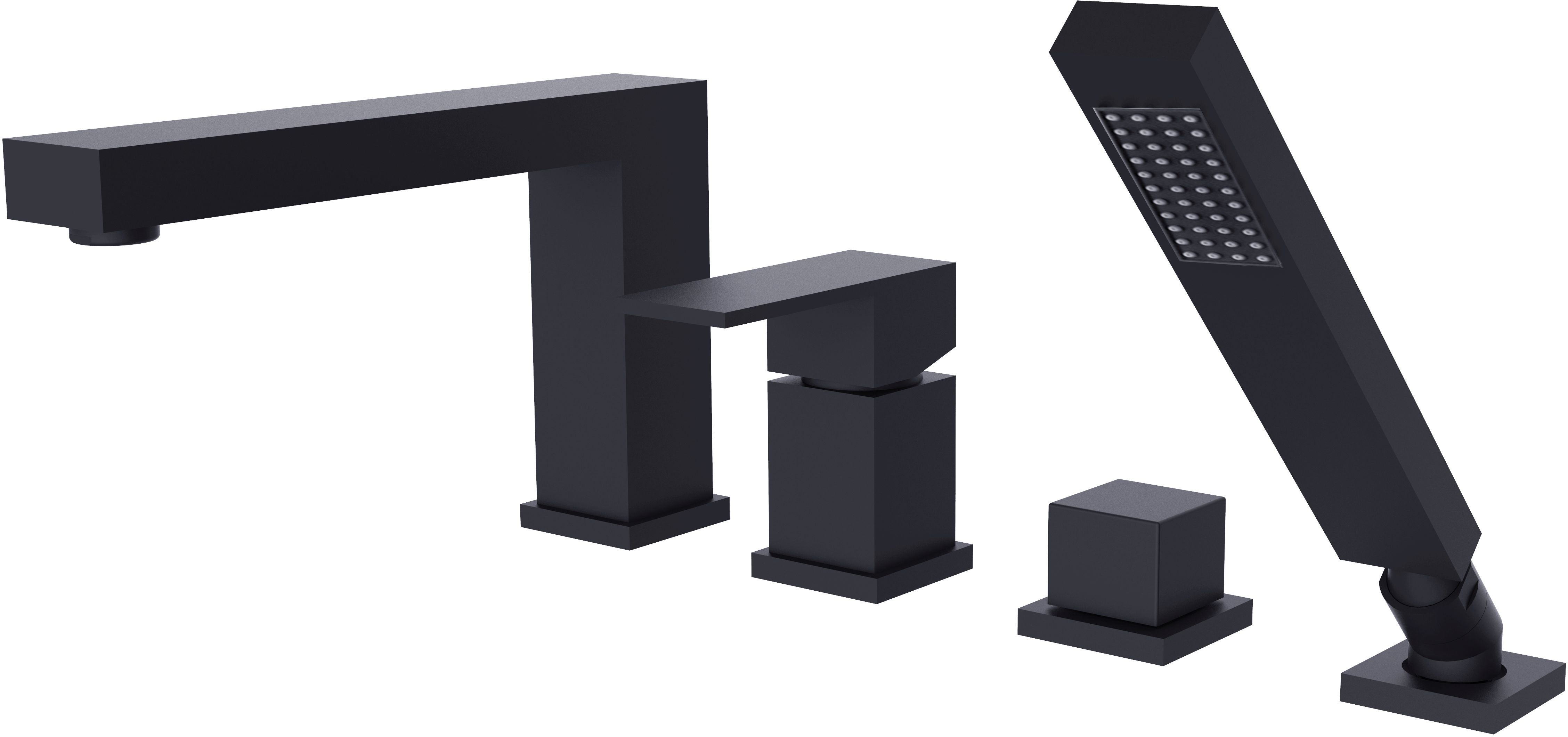 Besco Modern Varium rubinetto per vasca e doccia bordo vasca nero BW-MV4-CZ