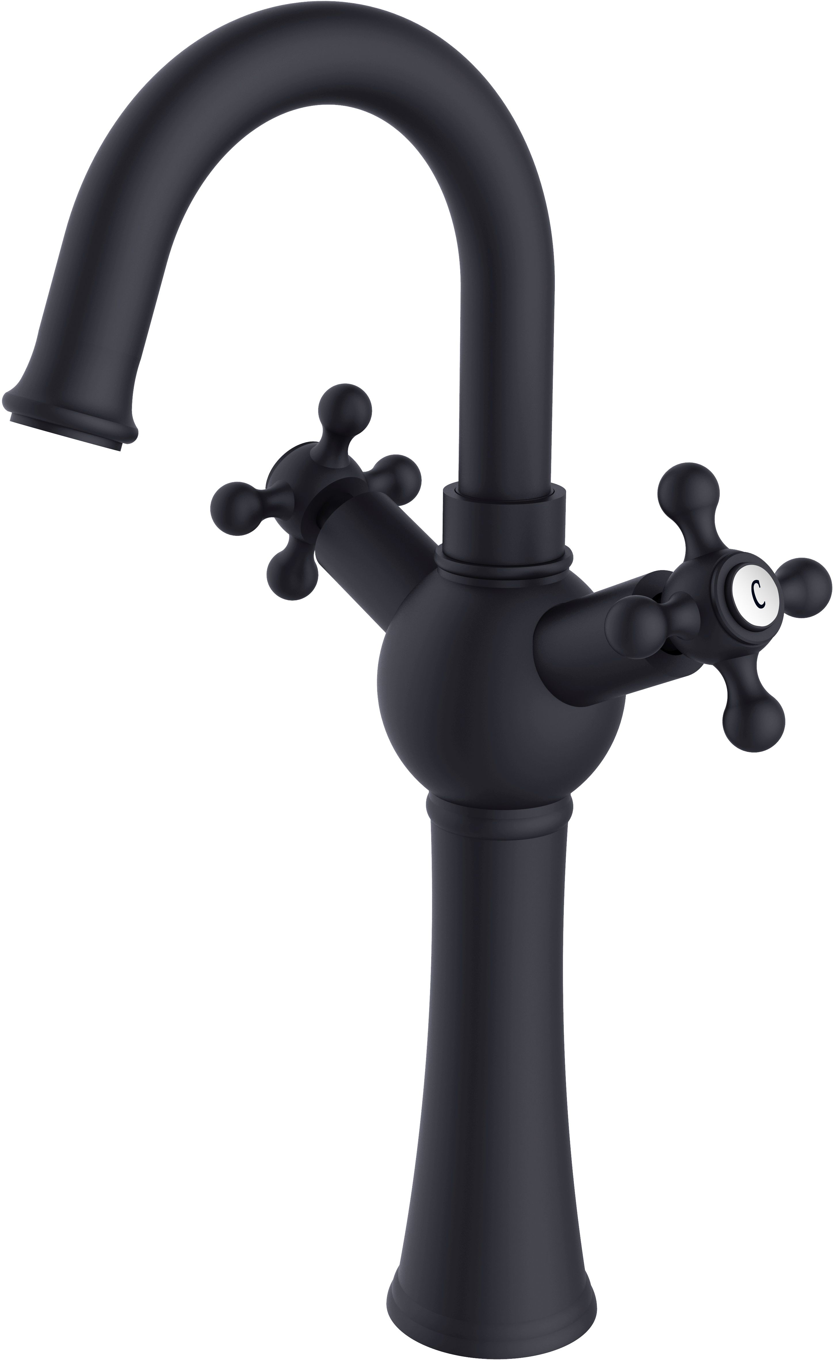 Besco Retro rubinetto per lavabo verticale nero BU-RI-CZ