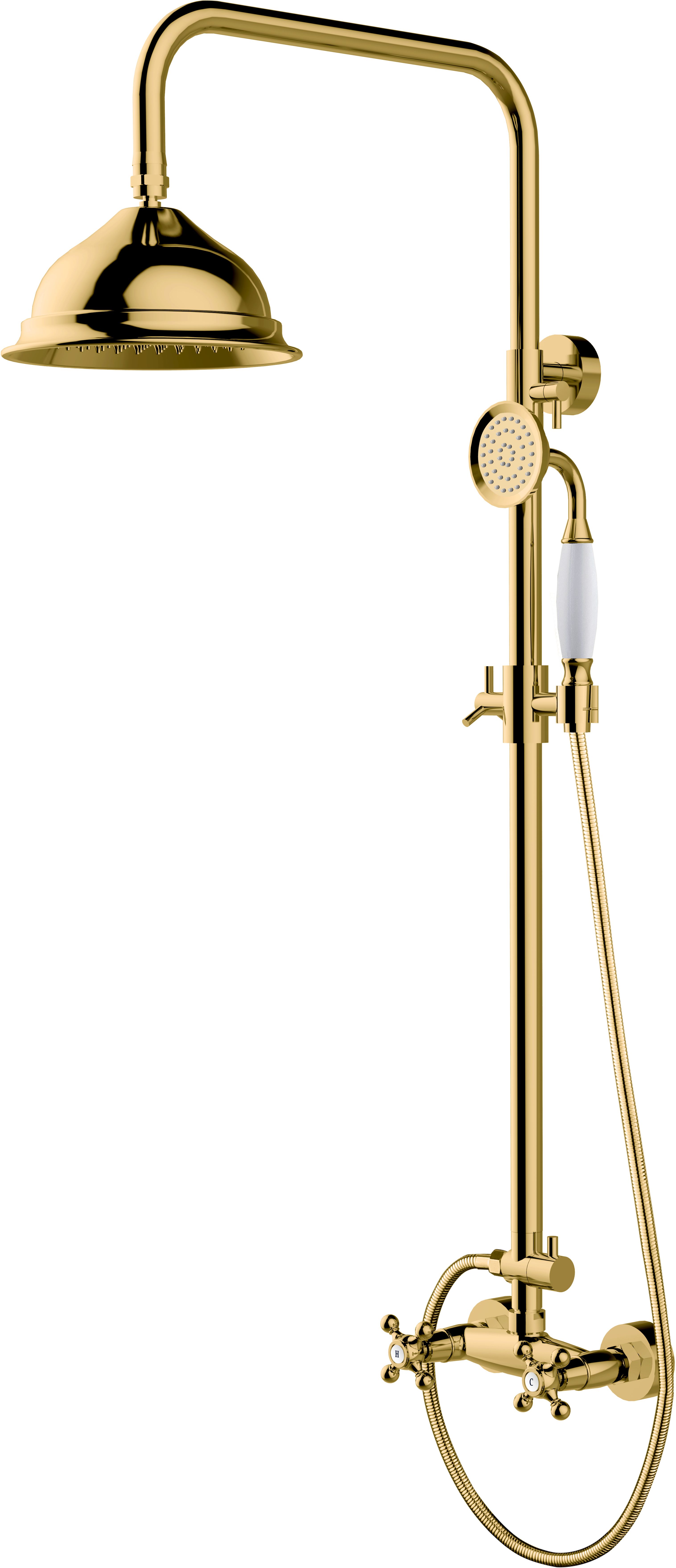 Besco Retro set doccia a parete si oro BP-R-ZL