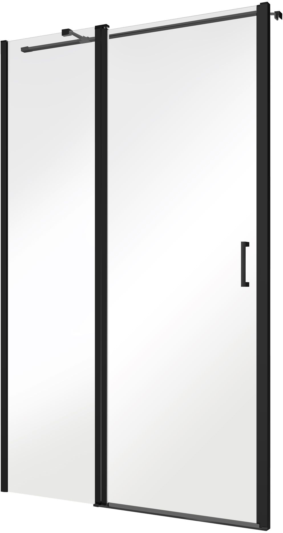 Besco Exo-C Black porta doccia 110 cm a battente nero opaca/vetro trasparente ECB-110-190C
