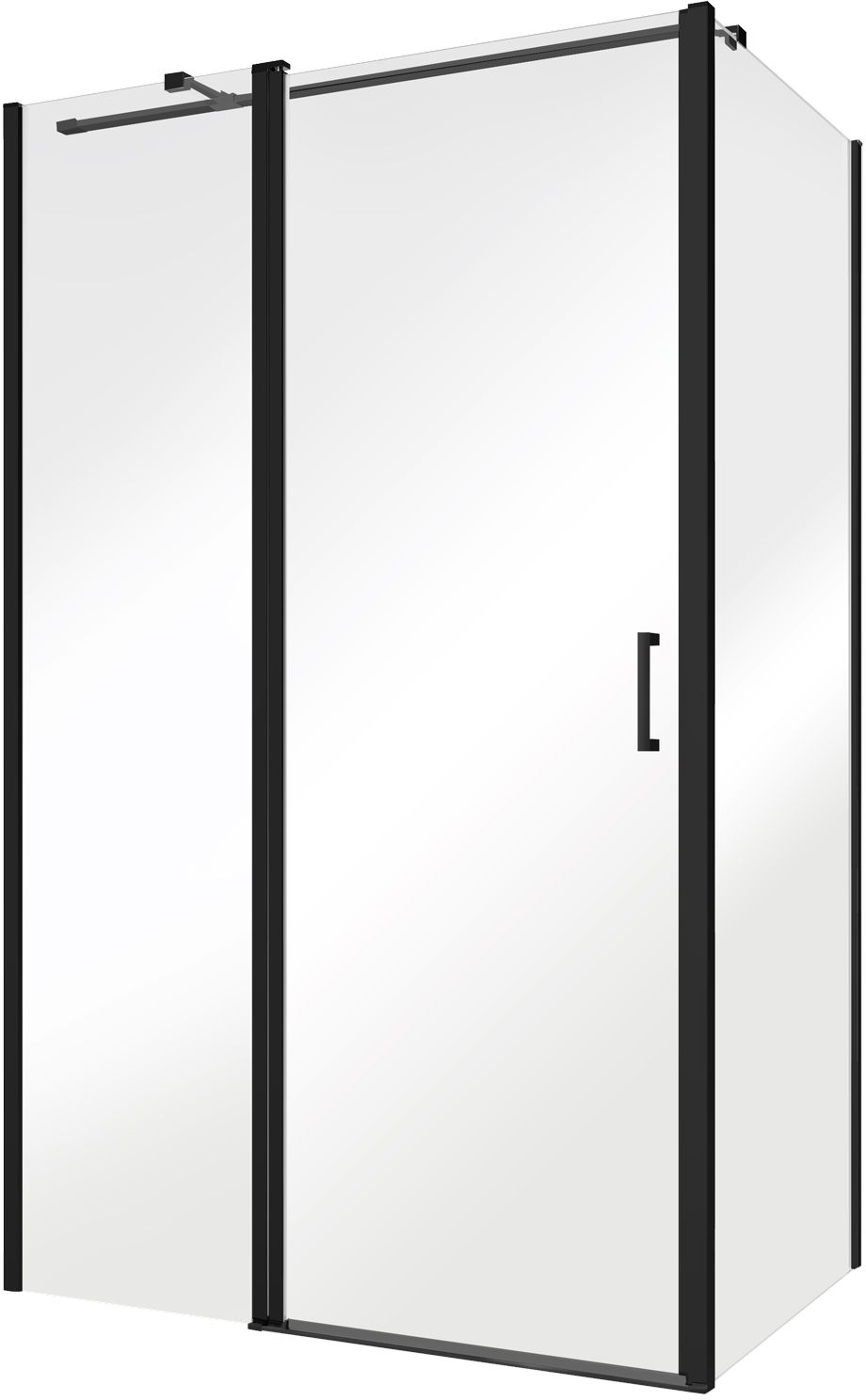 Besco Exo-CH Black parete doccia 100 cm nero opaca/vetro trasparente PCH-10B-190C
