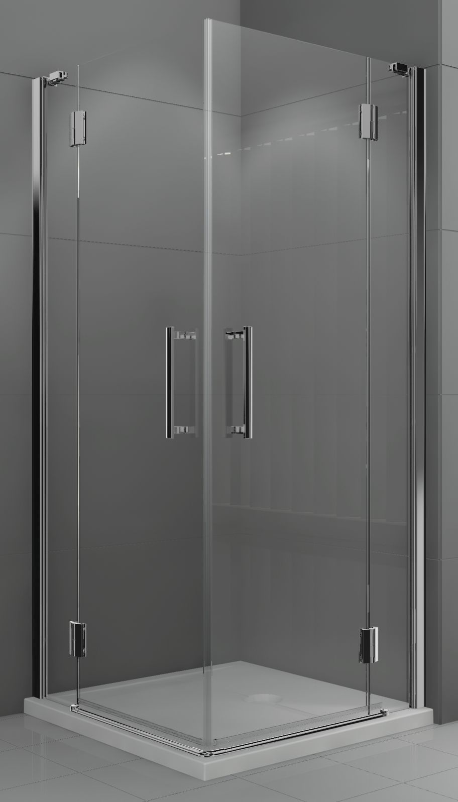 Novellini Modus box doccia parte destra 75x75 cm quadrato cromo lucida/vetro trasparente MODUSA75LD-1K