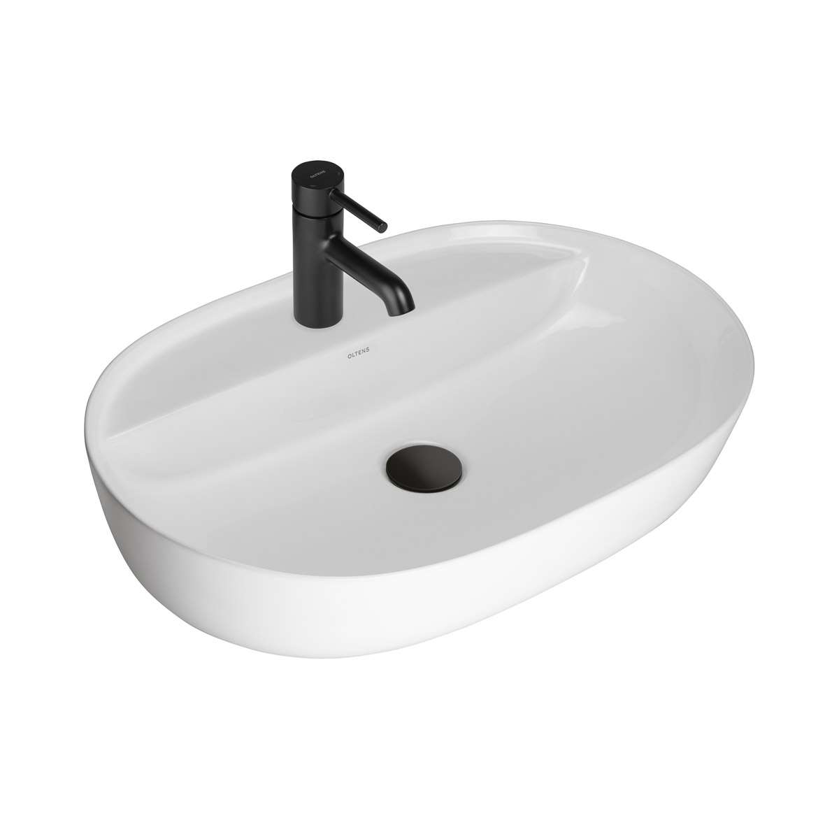 Oltens Hamnes lavabo 62x42 cm ovale da appoggio bianco 41314000