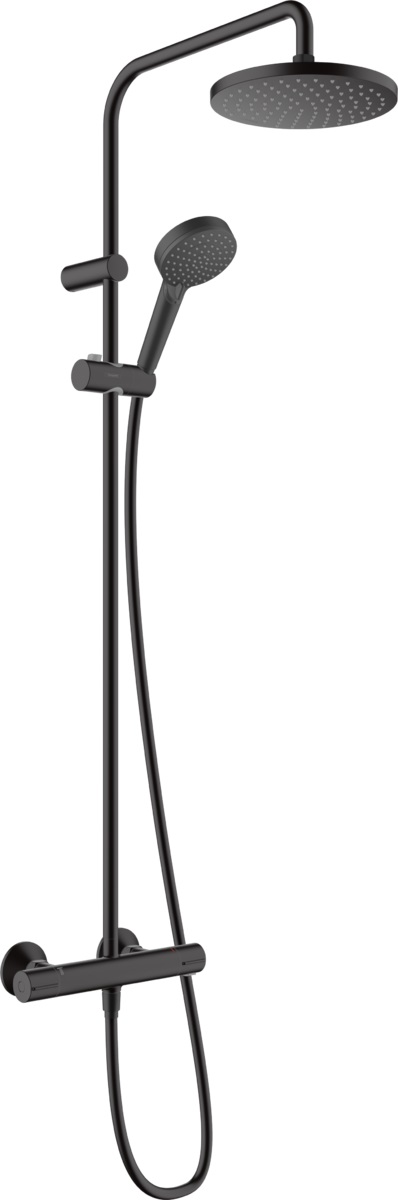 Hansgrohe Vernis Blend set doccia a parete con termostato con soffione nero 26276670