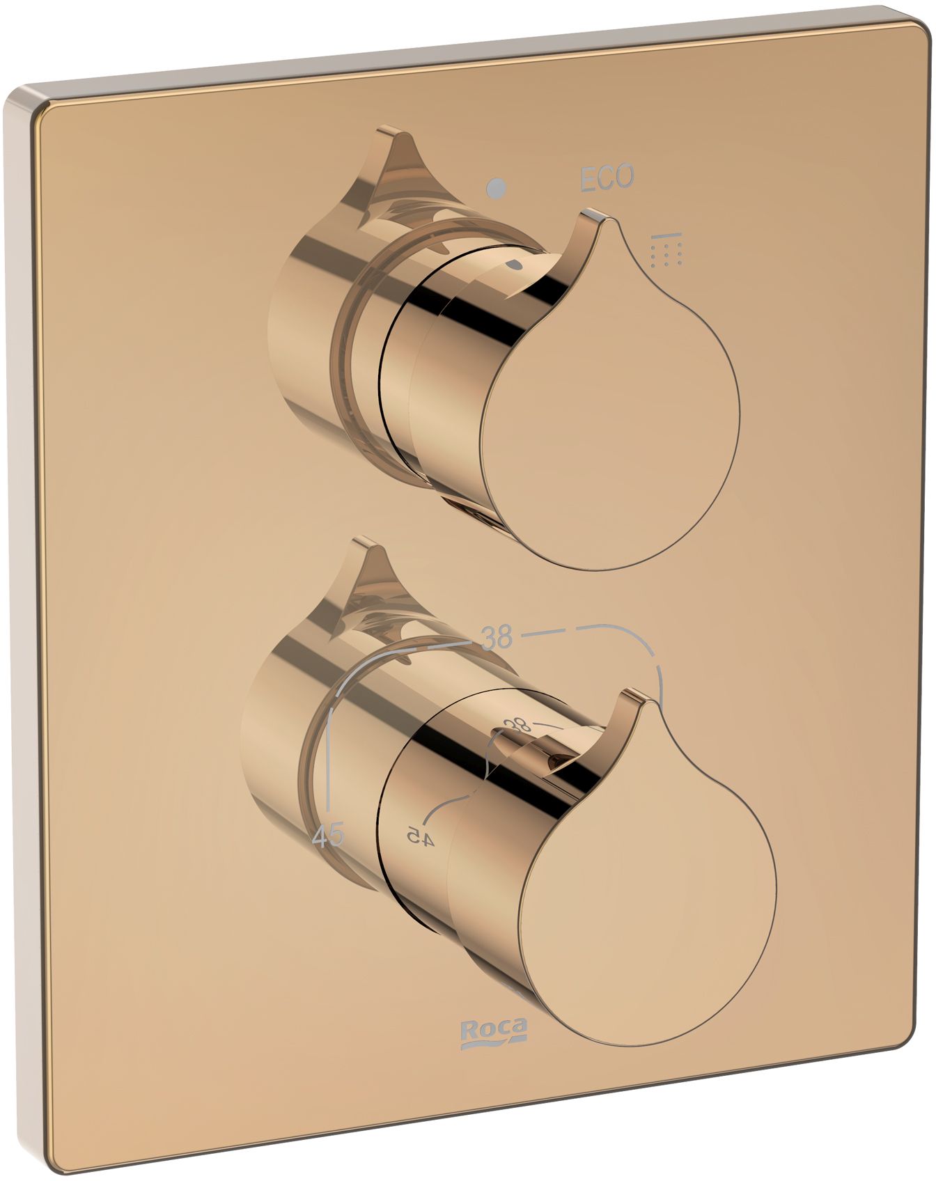 Roca Insignia Rose Gold rubinetto per doccia da incasso con termostato oro A5A2C3ARG0