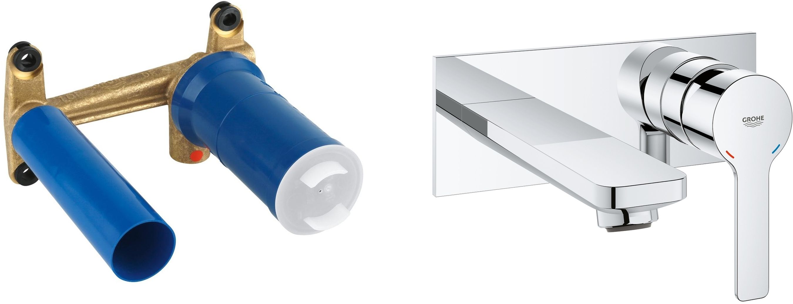 Set rubinetto per lavabo Grohe Lineare 19409001, corpo incasso Grohe Eurostyle 23571000