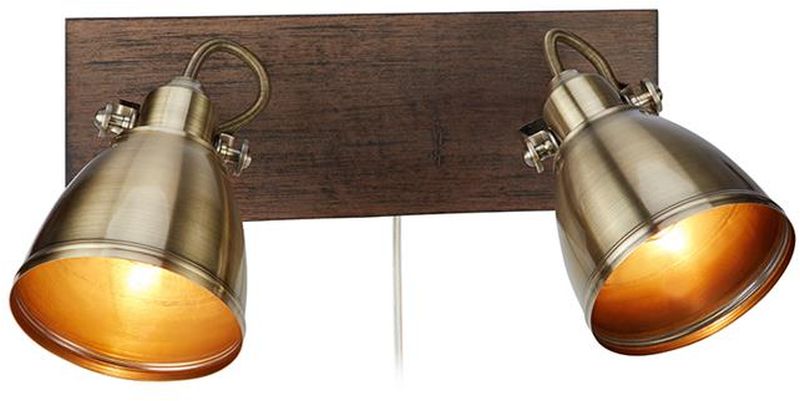 Markslöjd Native lampada da parete 2x18 W ottone-marrone 108214