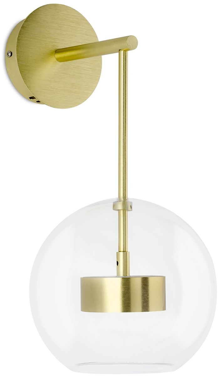 King Home Capri lampada da parete 2x7 W trasparente-oro XCW9148-1