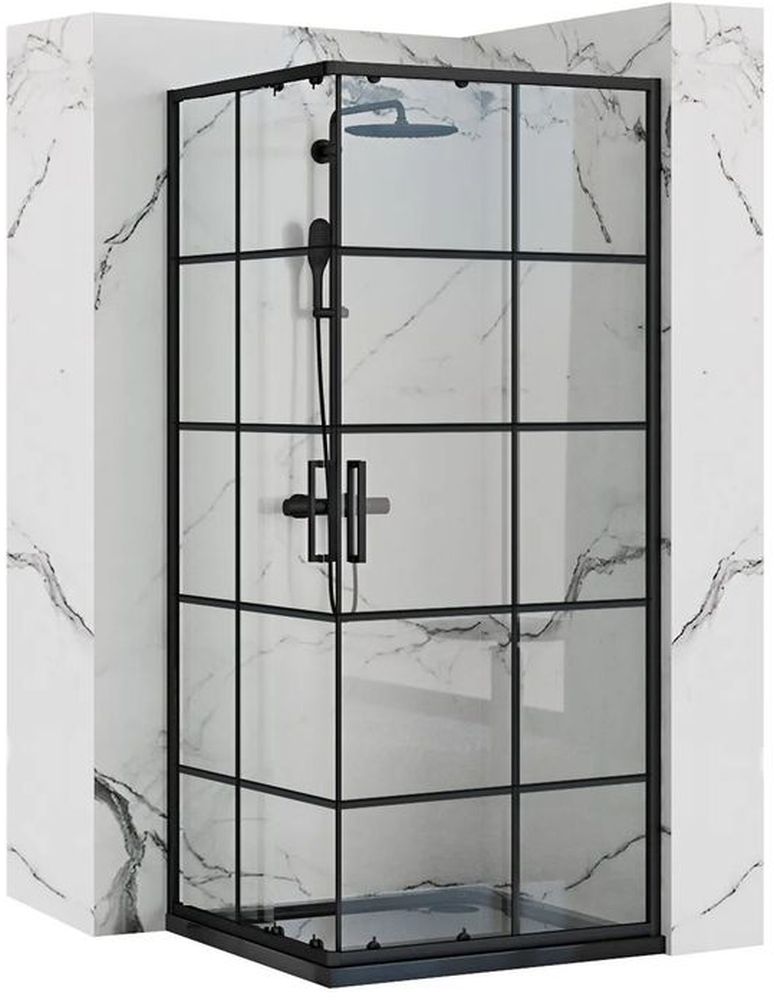 Rea Concept box doccia 90x90 cm quadrato nero semiopaca/vetro trasparente REA-K5478