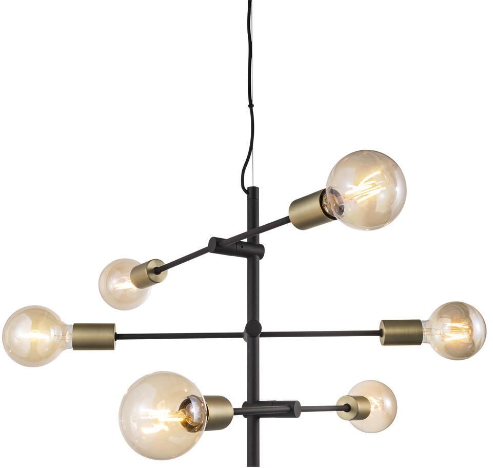 Nordlux Josefine lampada sospesa 6x28 W nero-ottone 48933003
