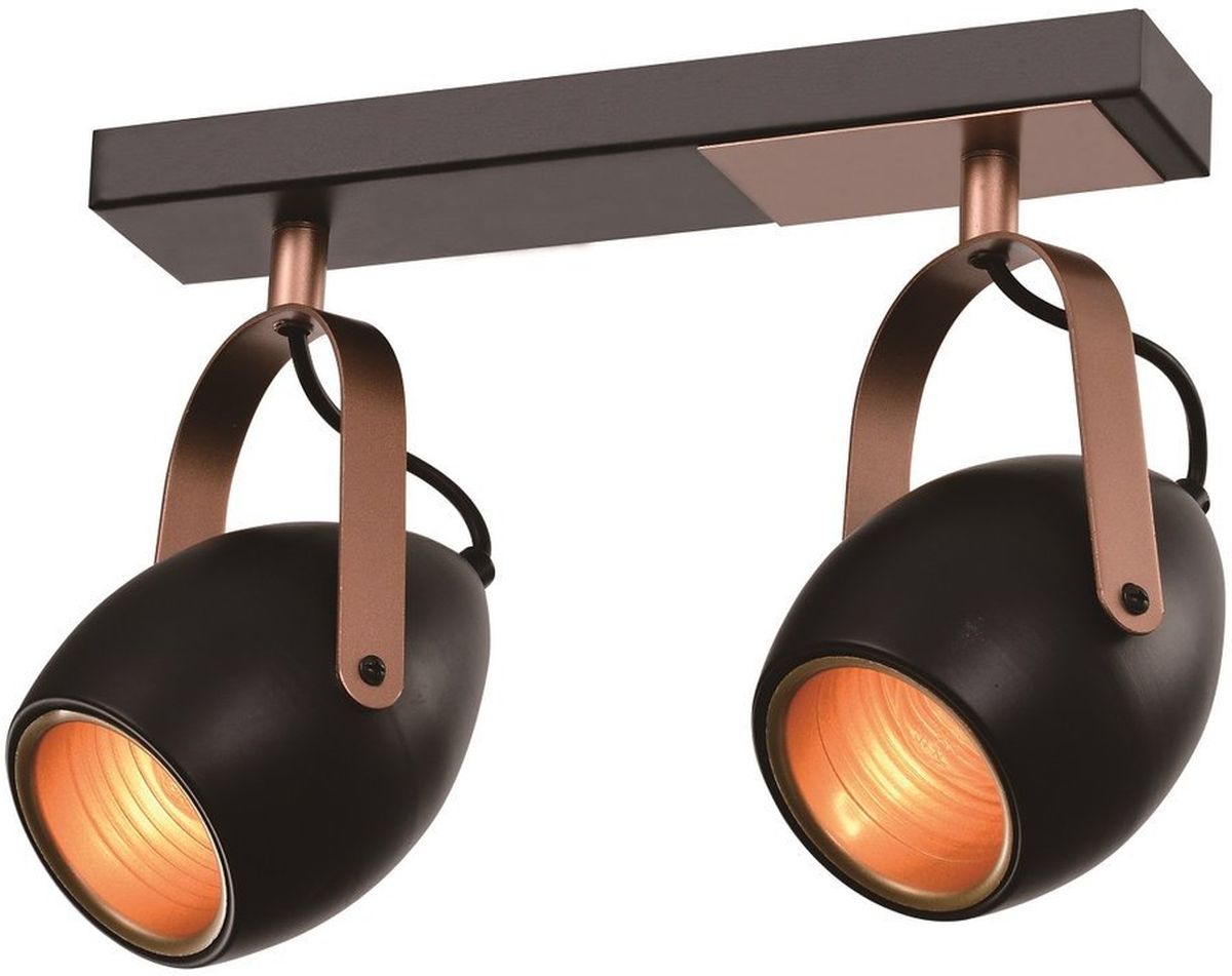 Candellux Anica lampada da soffitto 2x40 W nero-rame 92-81797