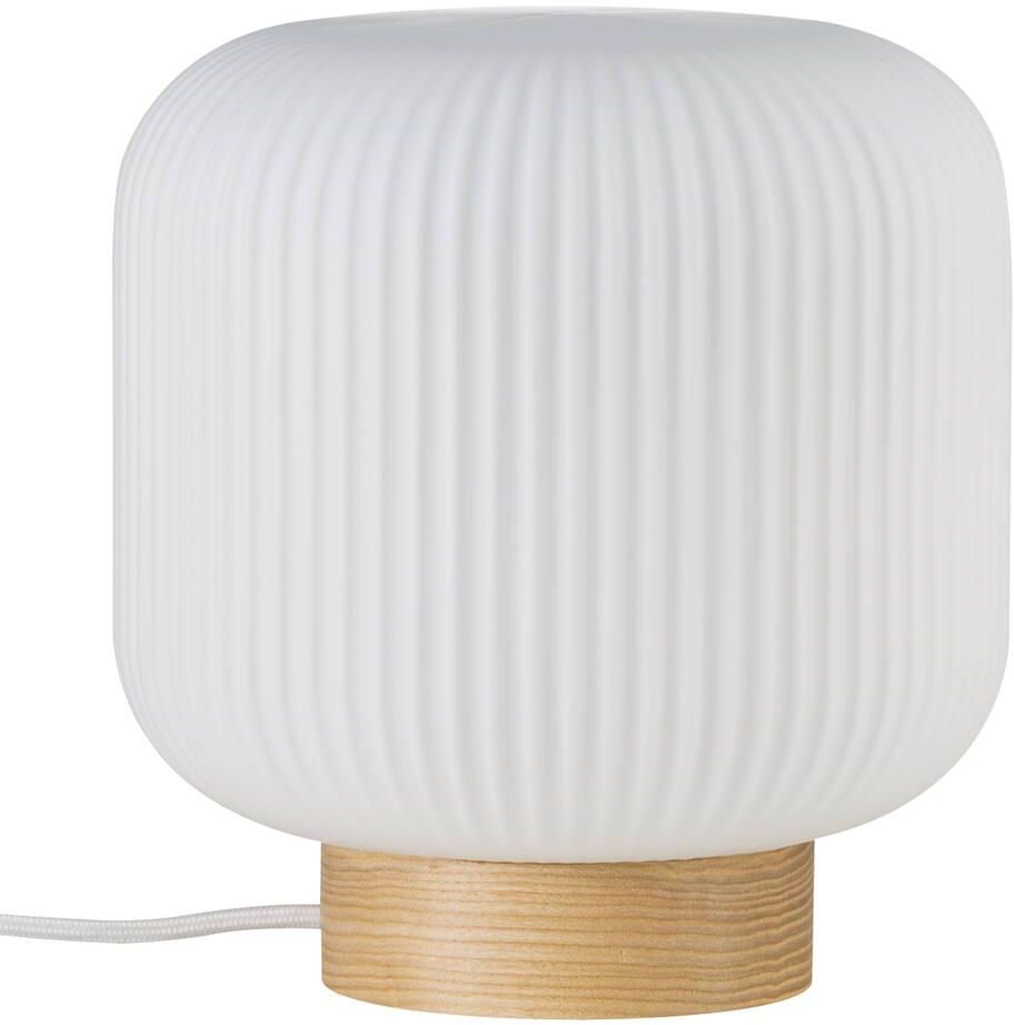 Nordlux Milford lampada da tavolo 1x40 W bianco-legno-opale 48915001