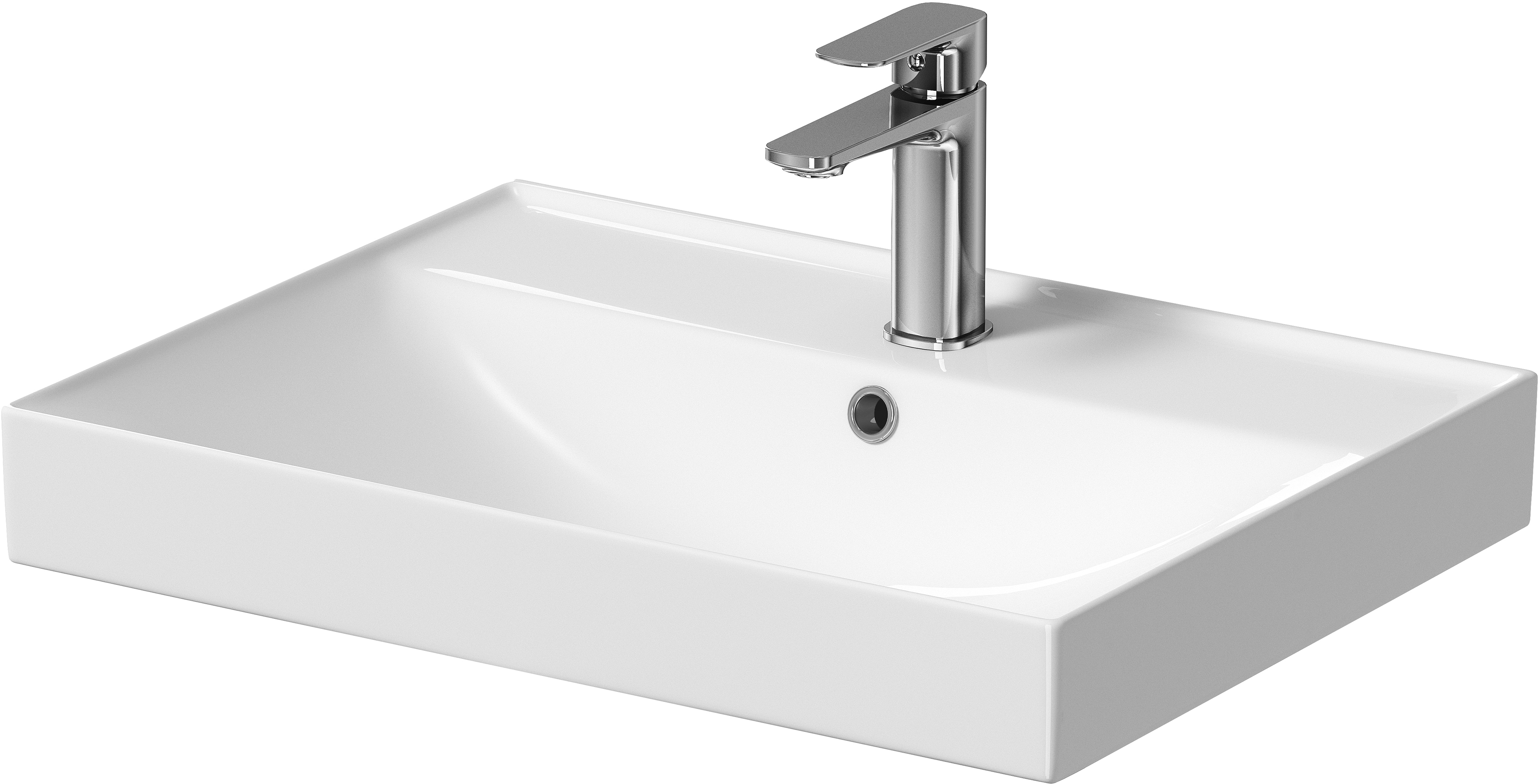 Cersanit Larga lavabo 60.5x45.5 cm rettangolare da mobile bianco K120-009