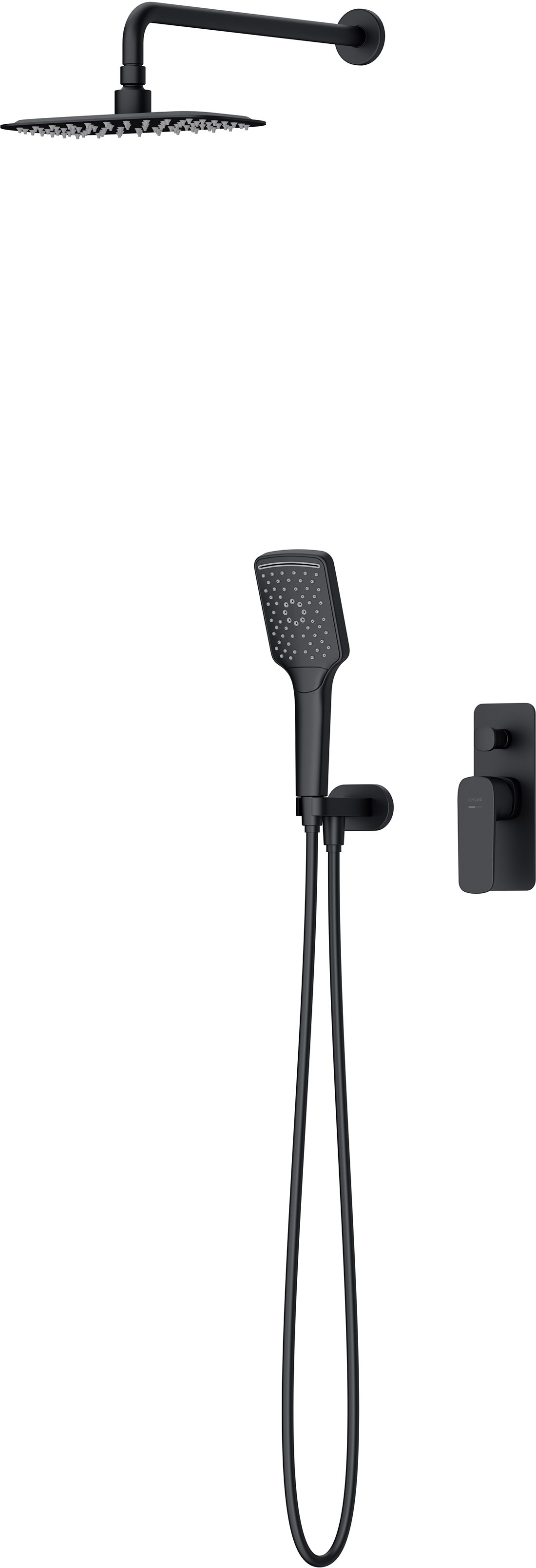 Cersanit Larga set doccia da incasso con soffione nero S952-031