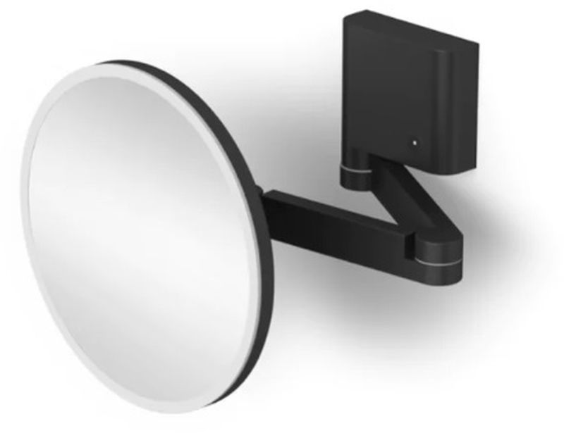 Stella specchietto per trucco 24x24 cm rotonda con illuminazione nero 22.00650-B