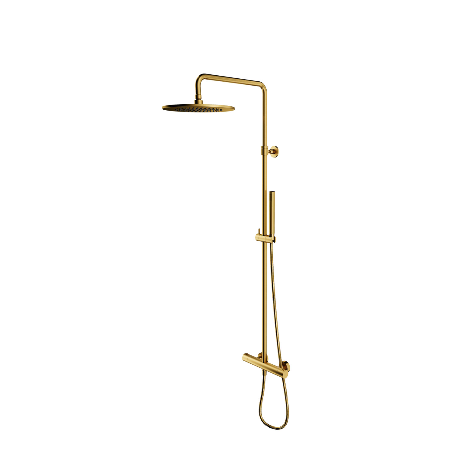 Omnires Y set doccia a parete con termostato con soffione oro Y1244SUGLB