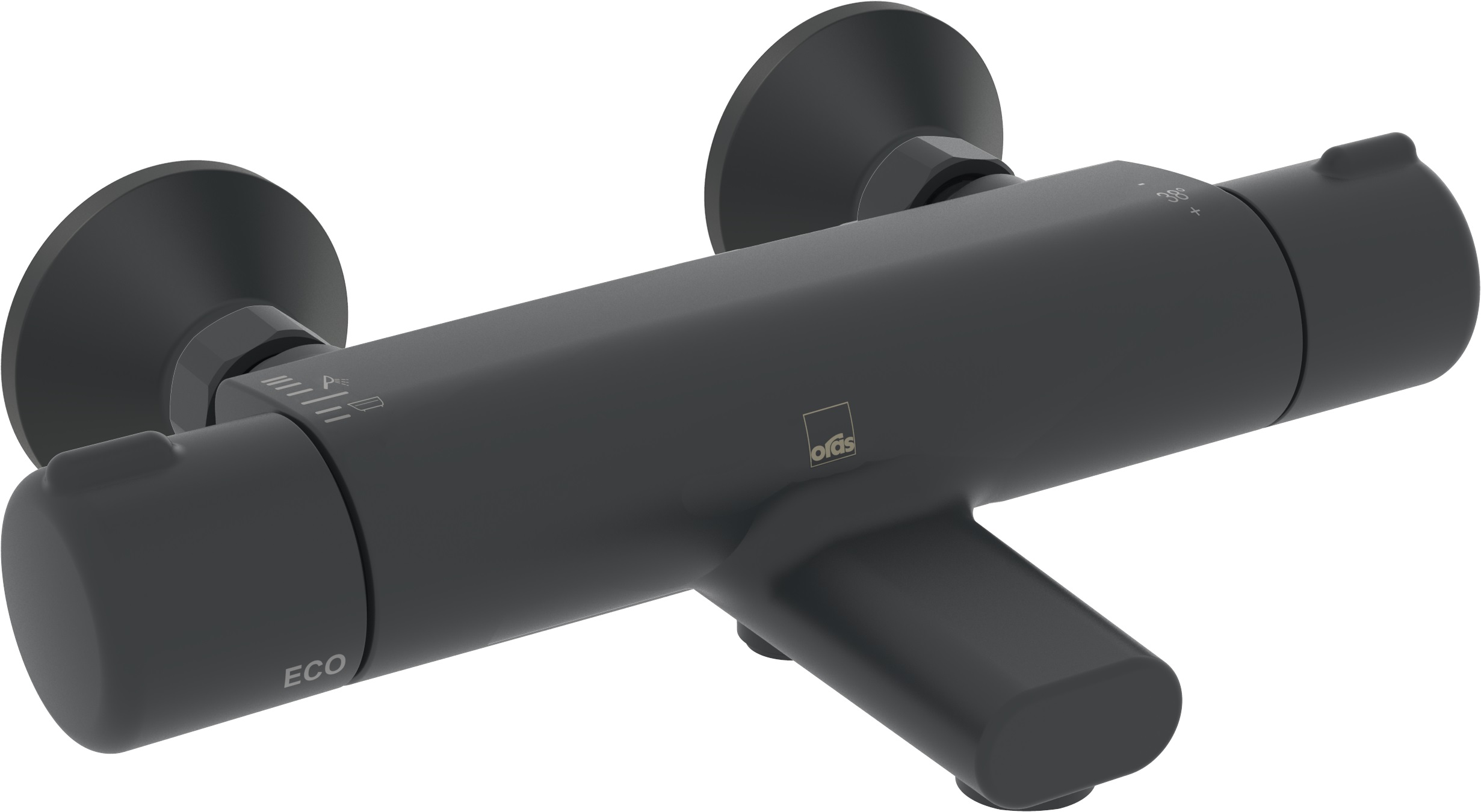 Oras Nova rubinetto per vasca e doccia a parete con termostato nero 7462G-33