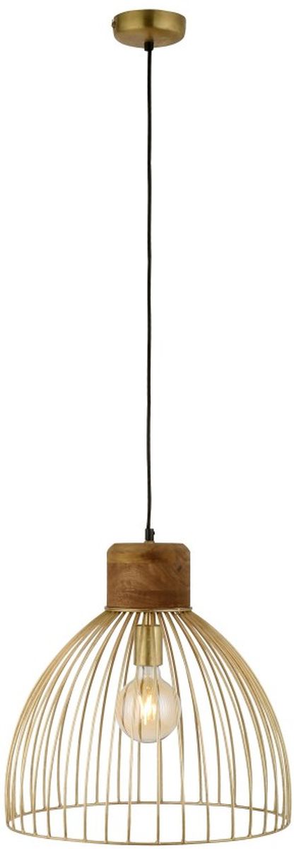 Just Light Alami lampada sospesa 1x25 W ottone-legno 11489-60