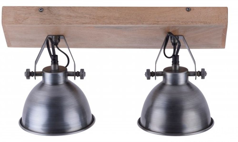 Just Light Samia lampada da soffitto 2x40 W legno-ferro 11982-77