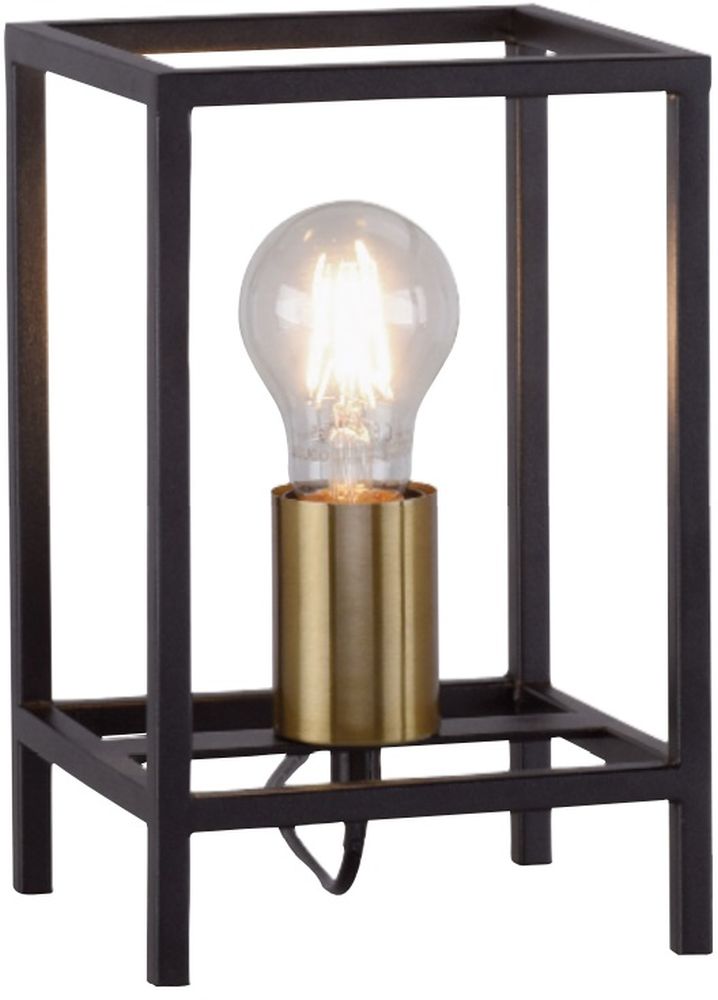 Just Light Fabio lampada da tavolo 1x60 W nero-ottone 15812-60
